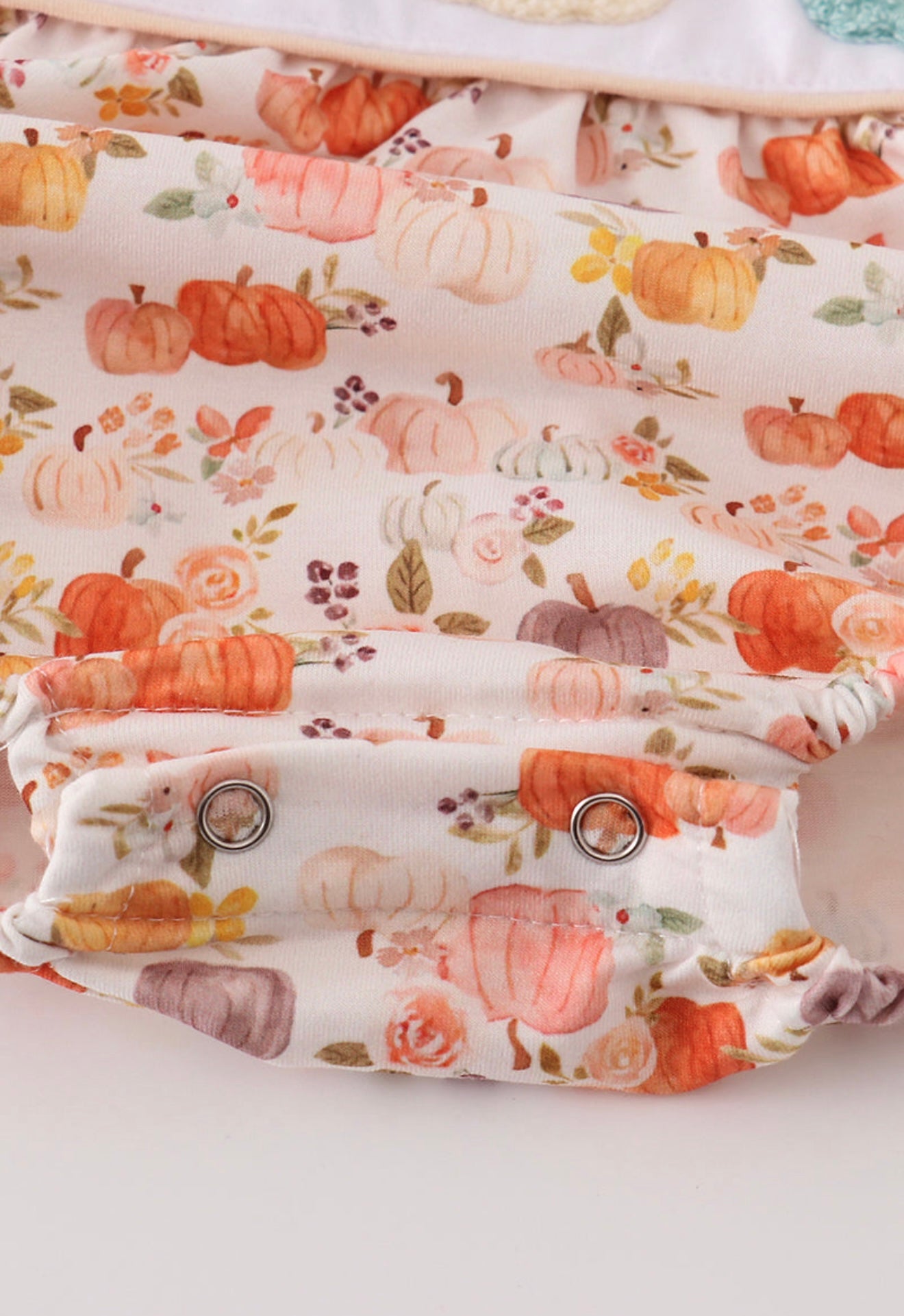 Beige French knot girl ruffle bubble