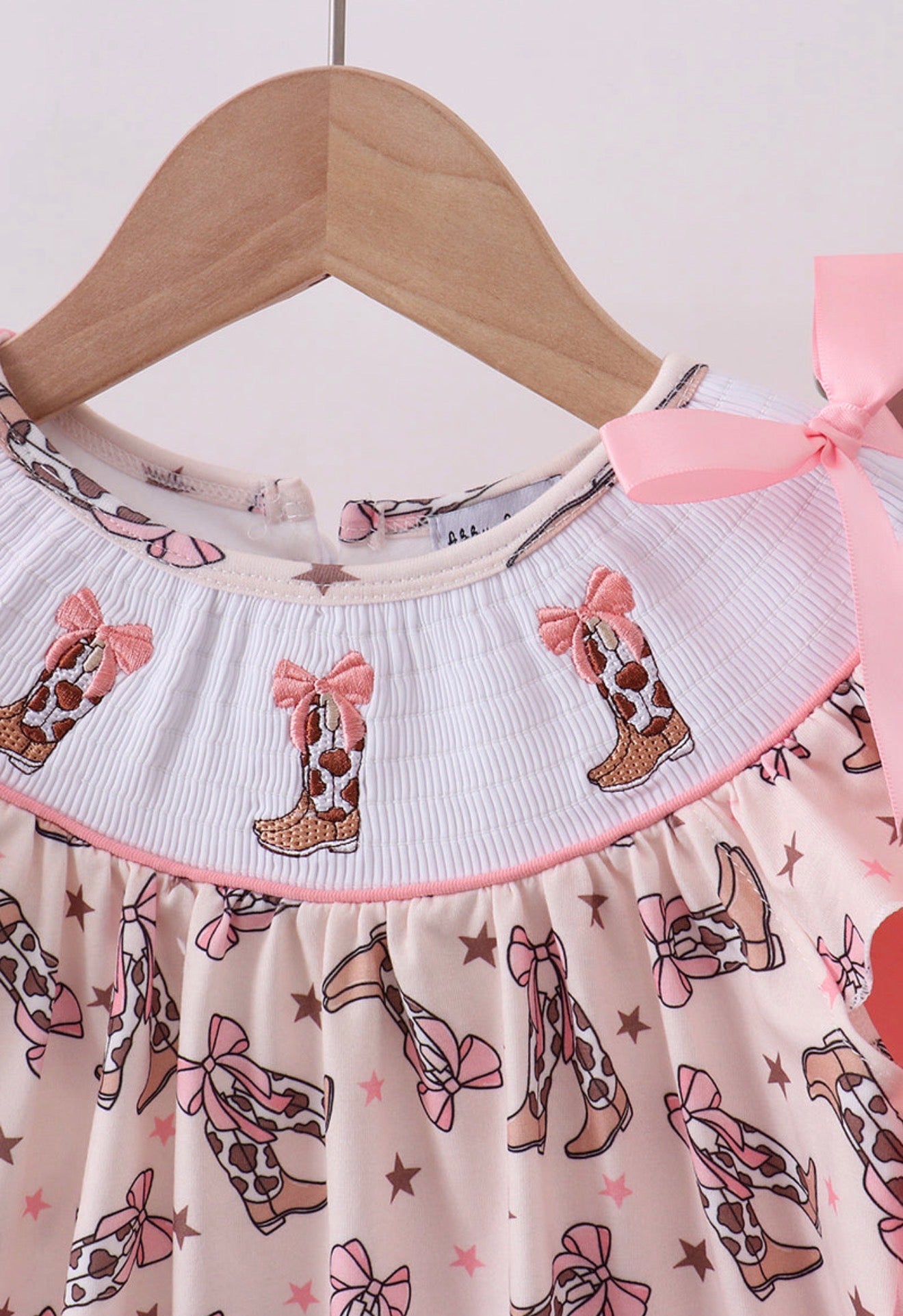 Western cowgirl boots smocked ruffle shorts set