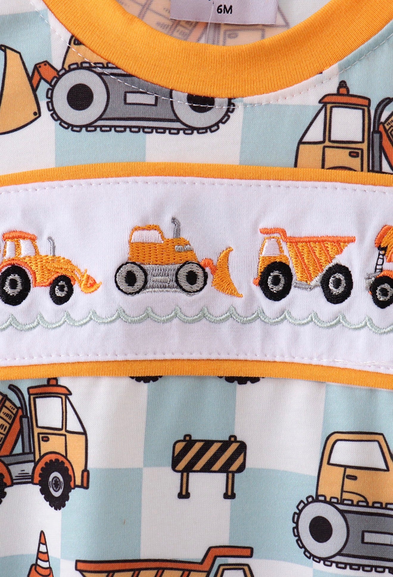 Construction vehicle embroidery bubble