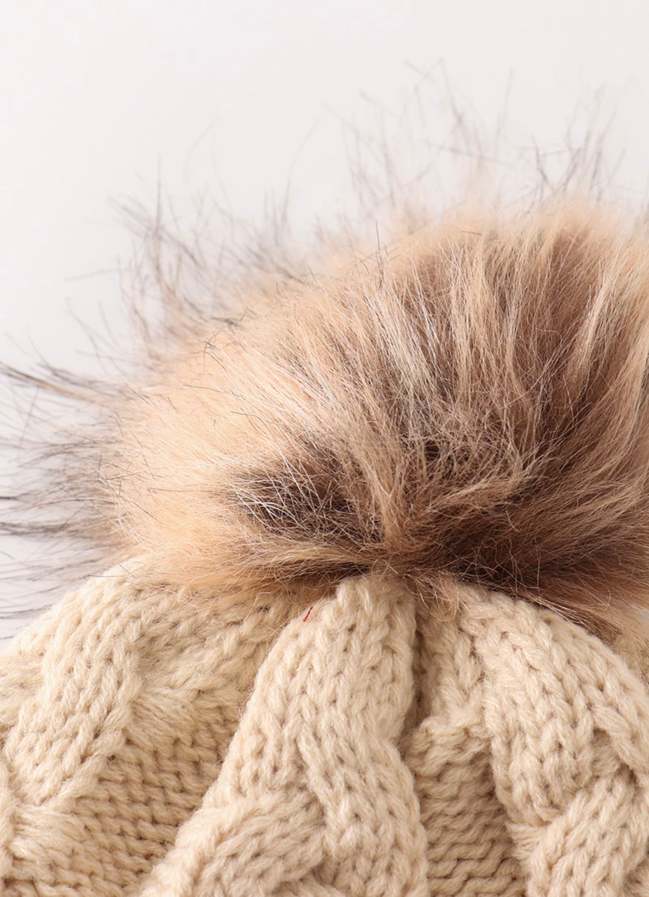 Baby, Kid, and Adult Pompom Cable Beanie