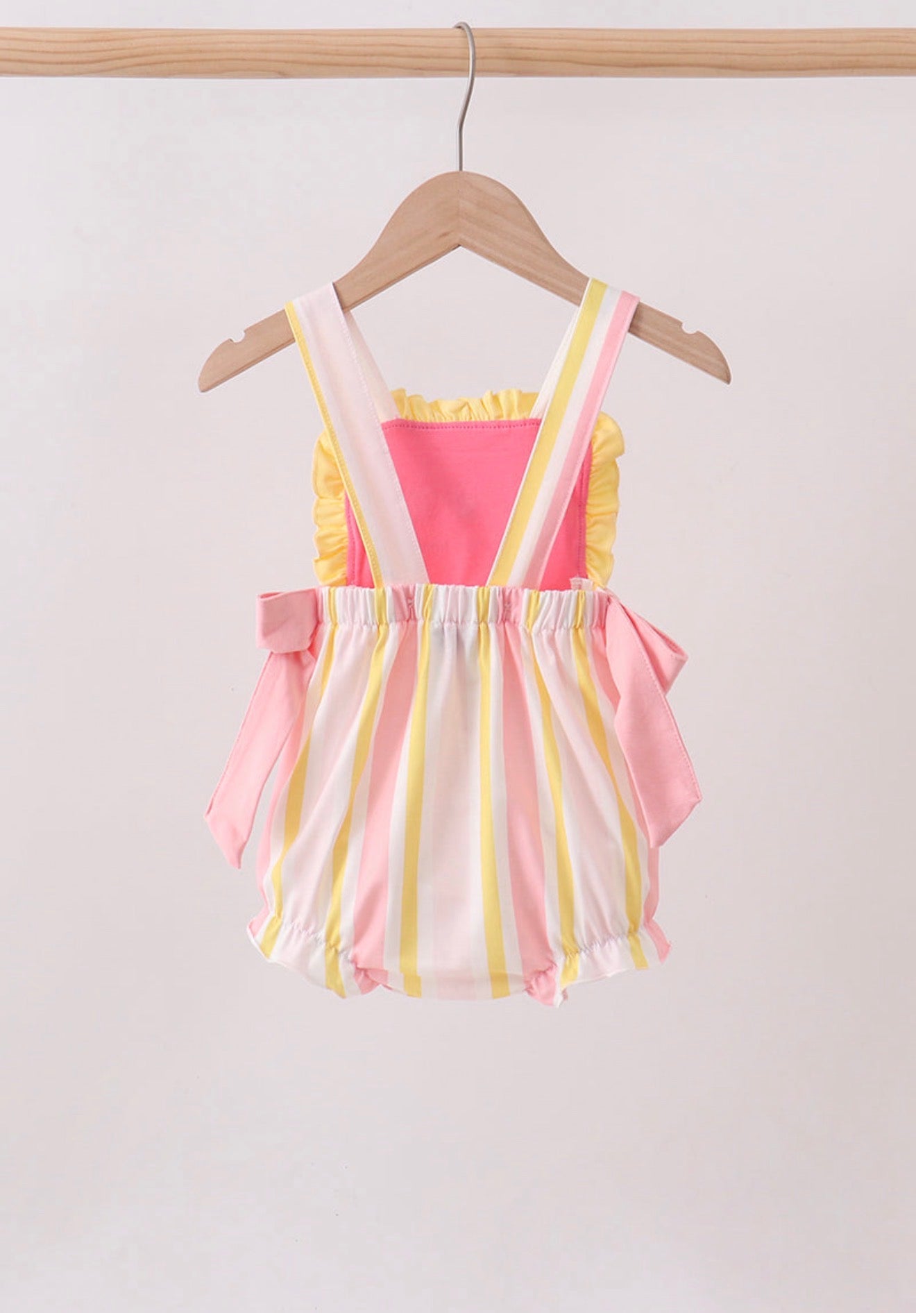 You’re my sunshine stripe embroidered bow bubble