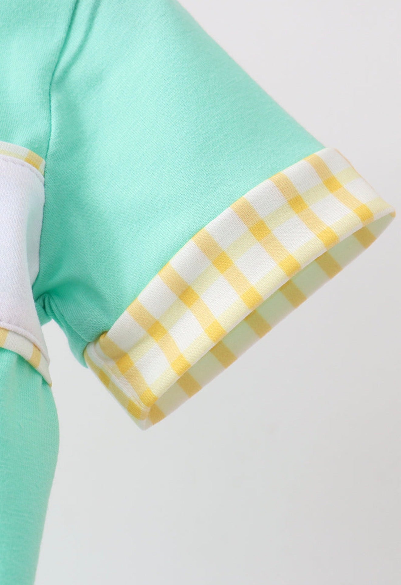 Mint Honey Bear Embroidered Romper