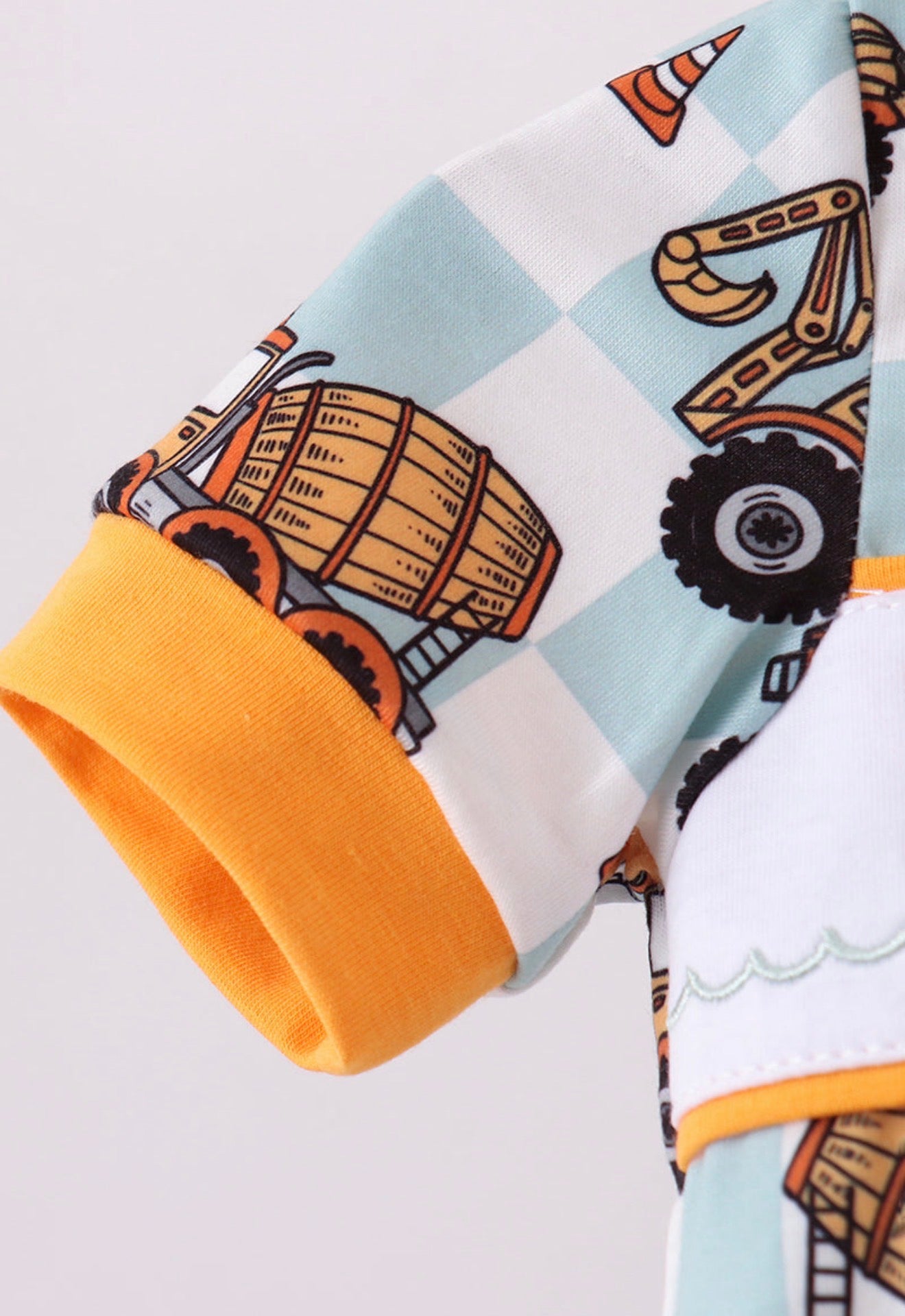 Construction vehicle embroidery bubble