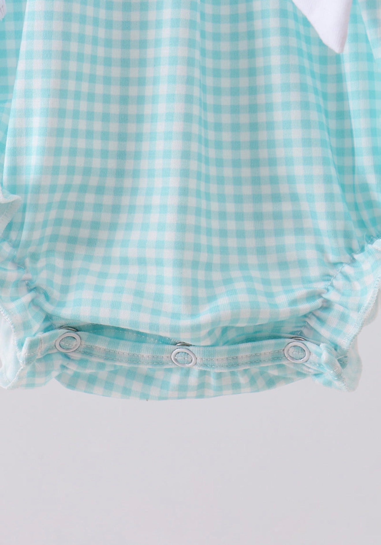 Blue seashell embroidery ruffle bubble