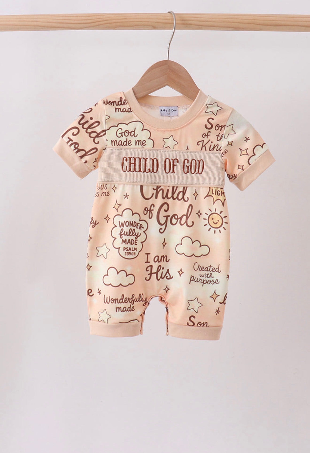 Child of God smocked romper