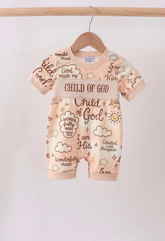 Child of God smocked romper