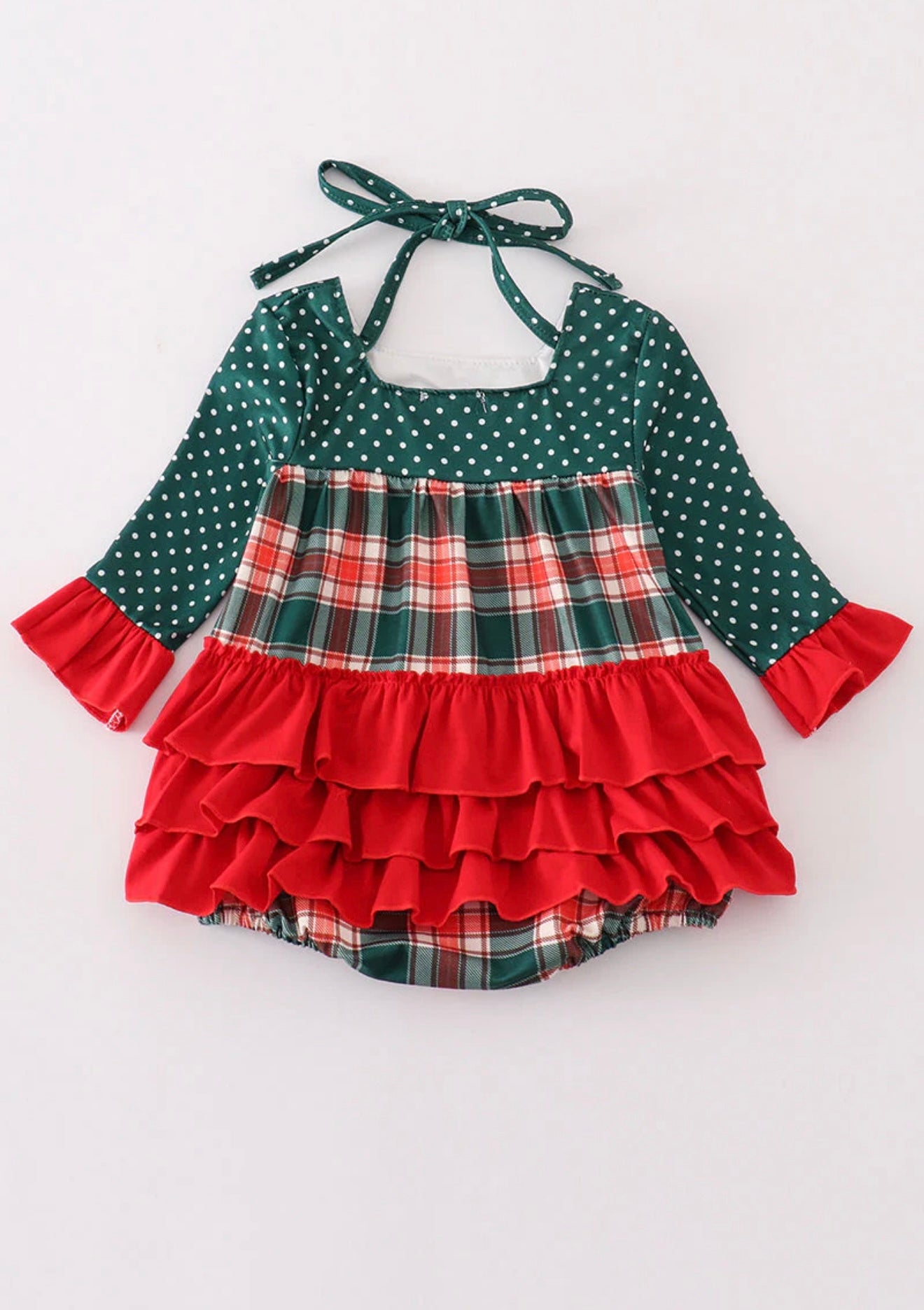 Forest Merry Christmas Plaid Girl Bubble
