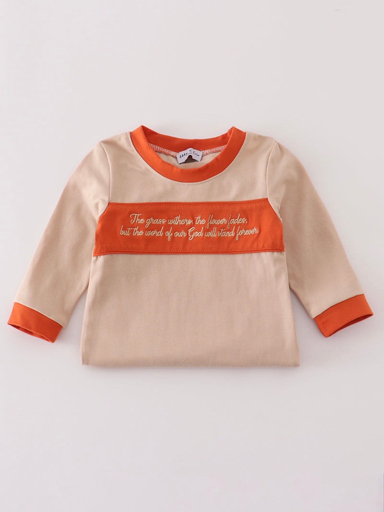 Rust Isaiah embroidery boy romper