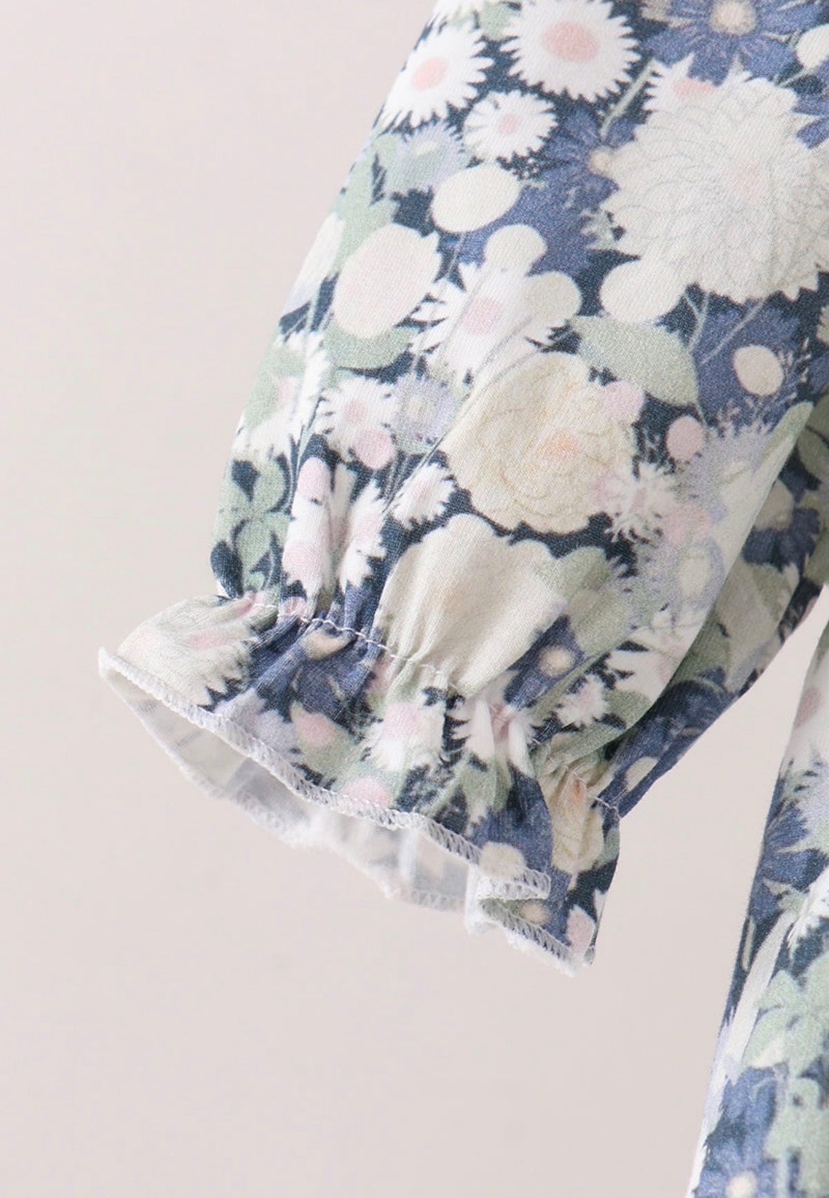 Vintage Floral Smocked Ruffle Bubble