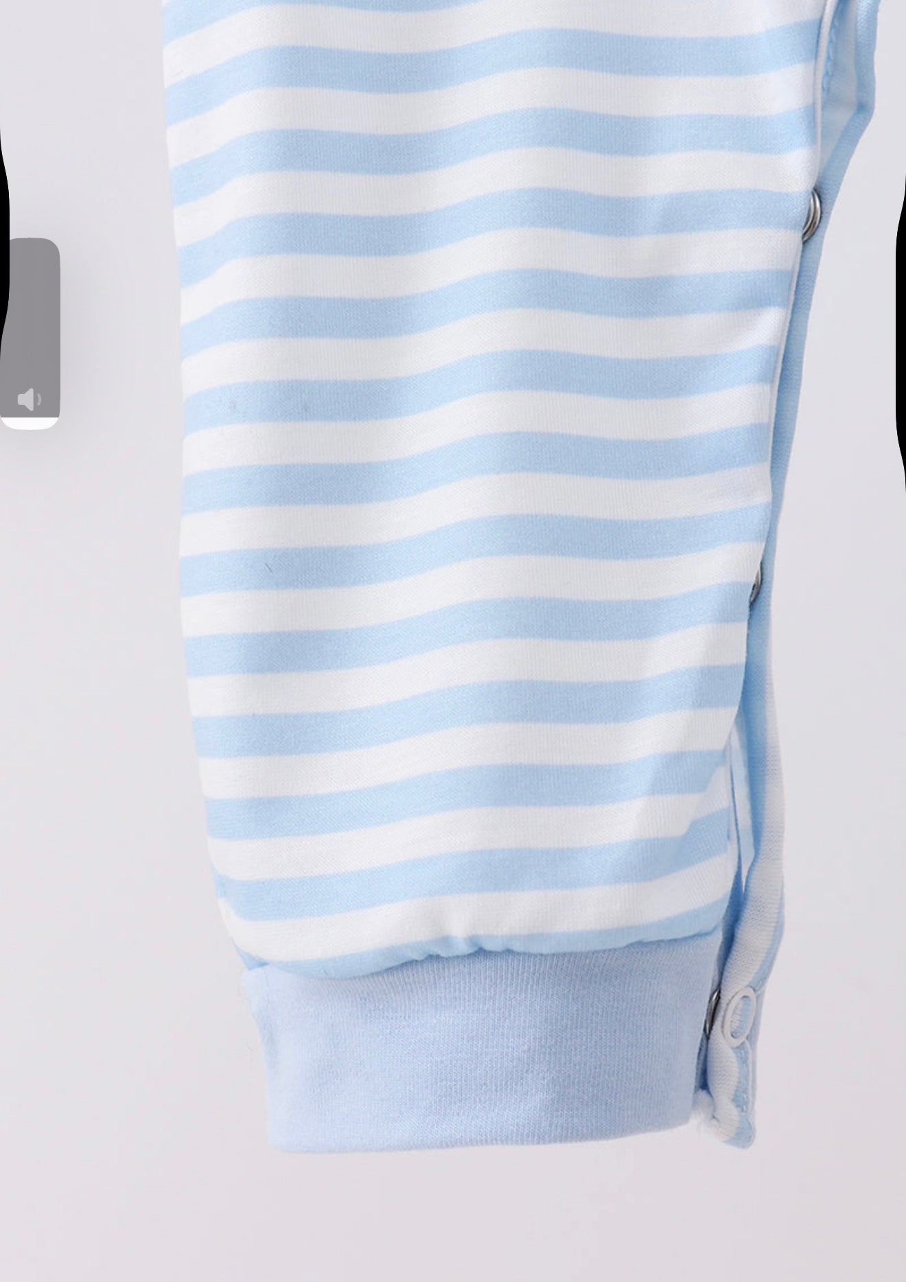Blue stripe reindeer, appliqué boy romper