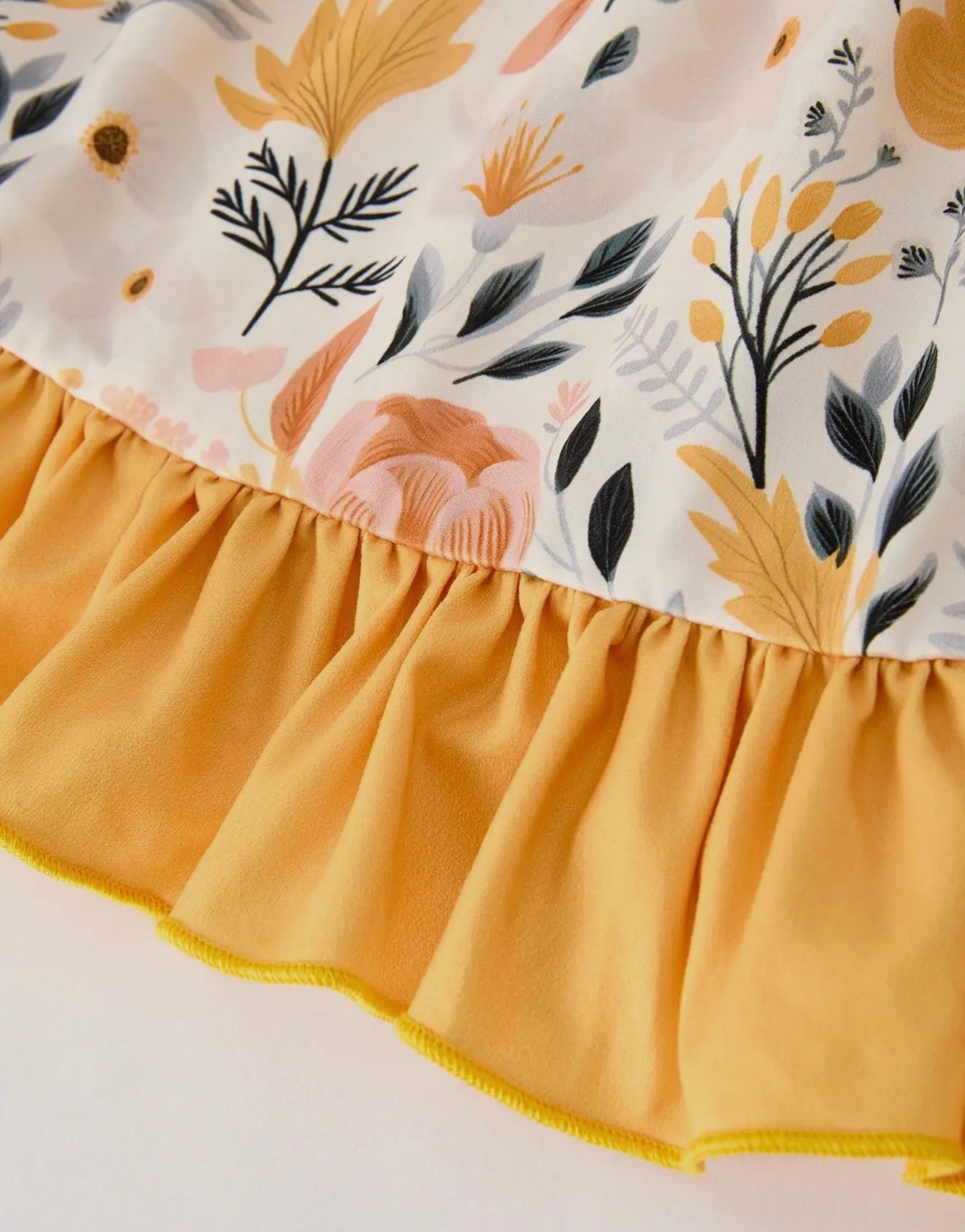 Floral Long Sleeve Ruffle Dress