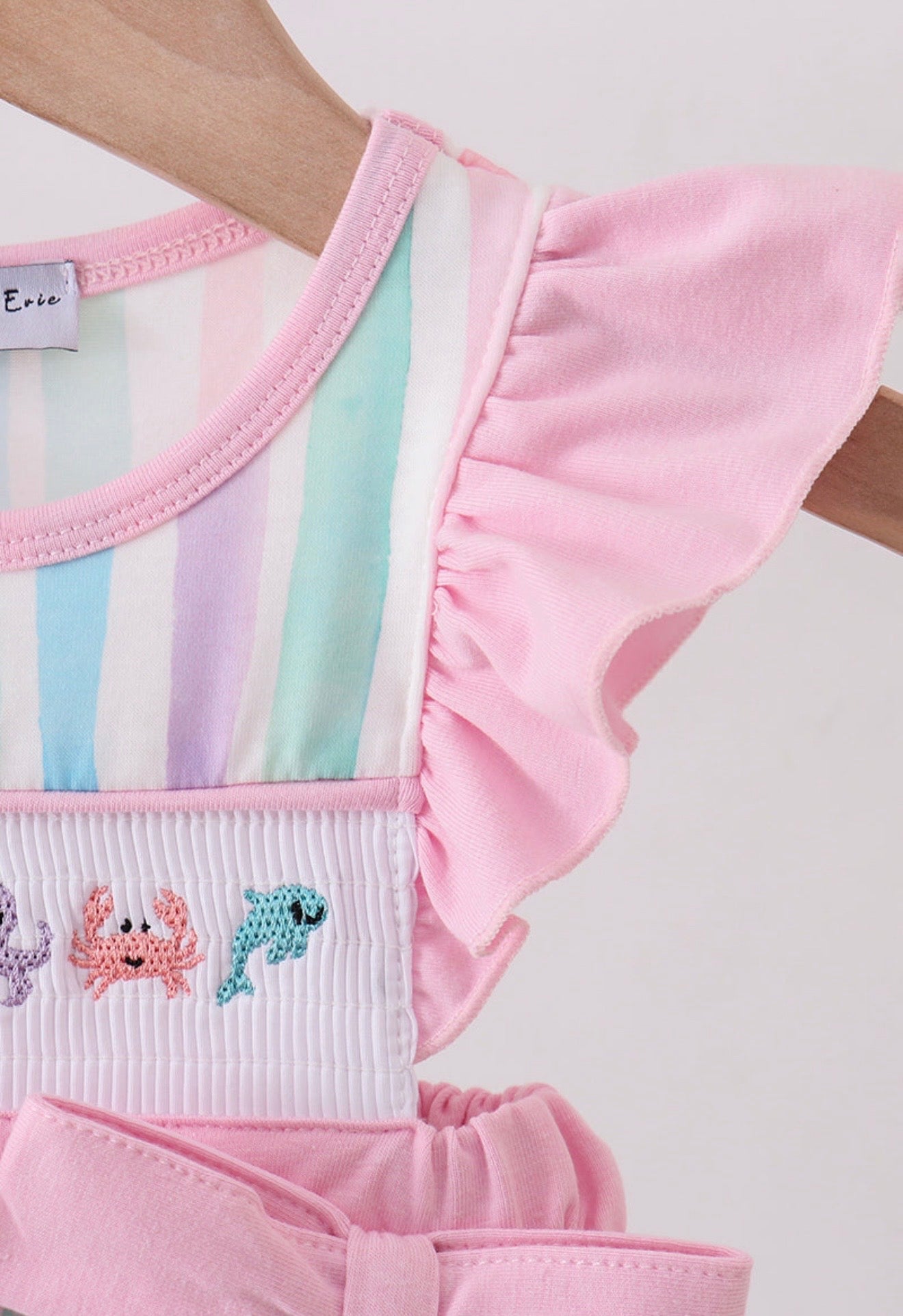 Multicolored stripe marine embroidery bubble