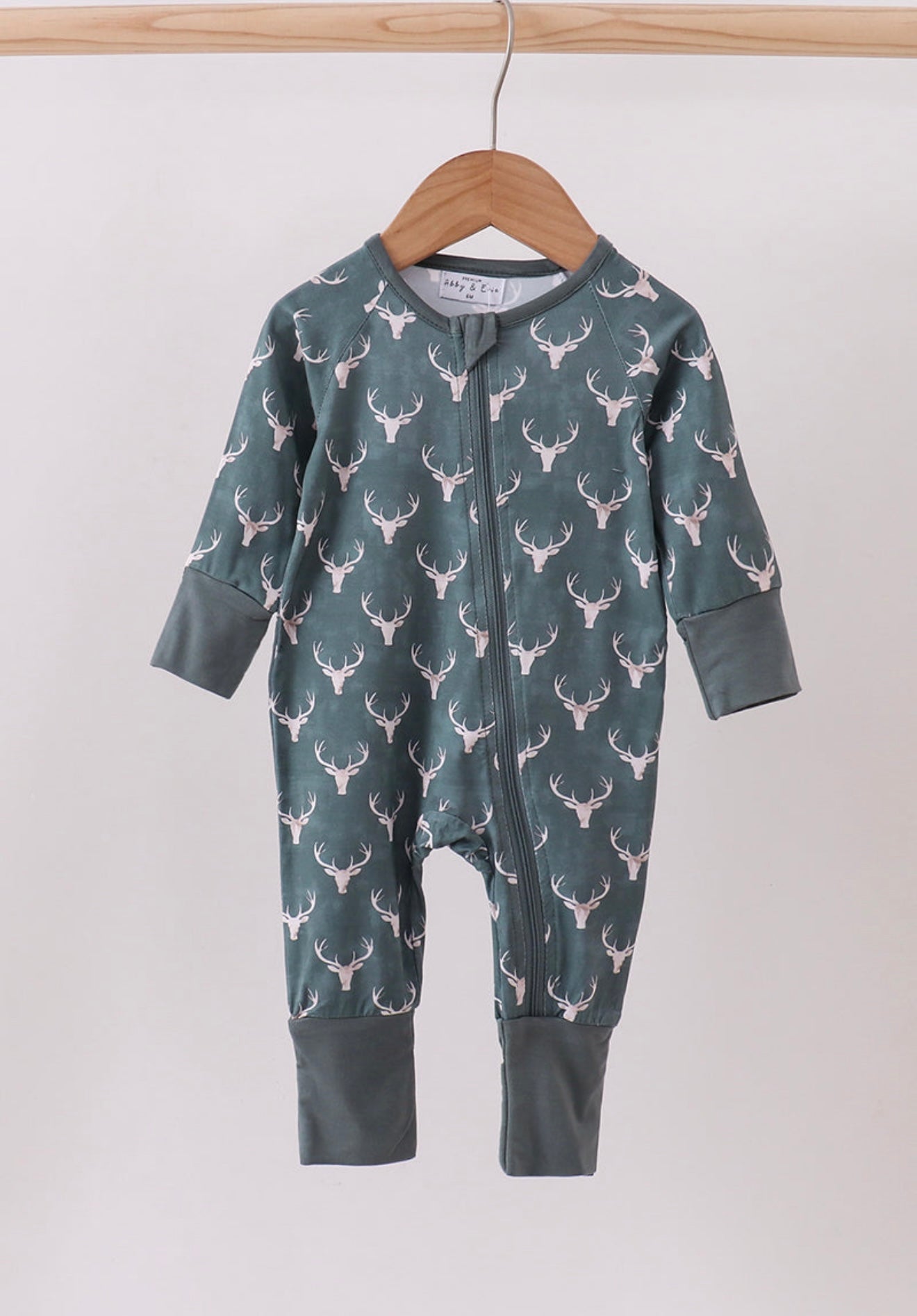 Premium forest deer print bamboo romper