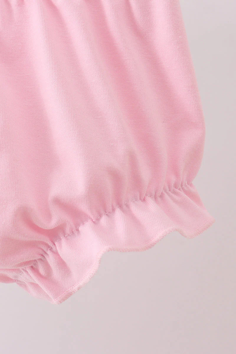 Pink Noah's Ark french knot ruffle bloomer set