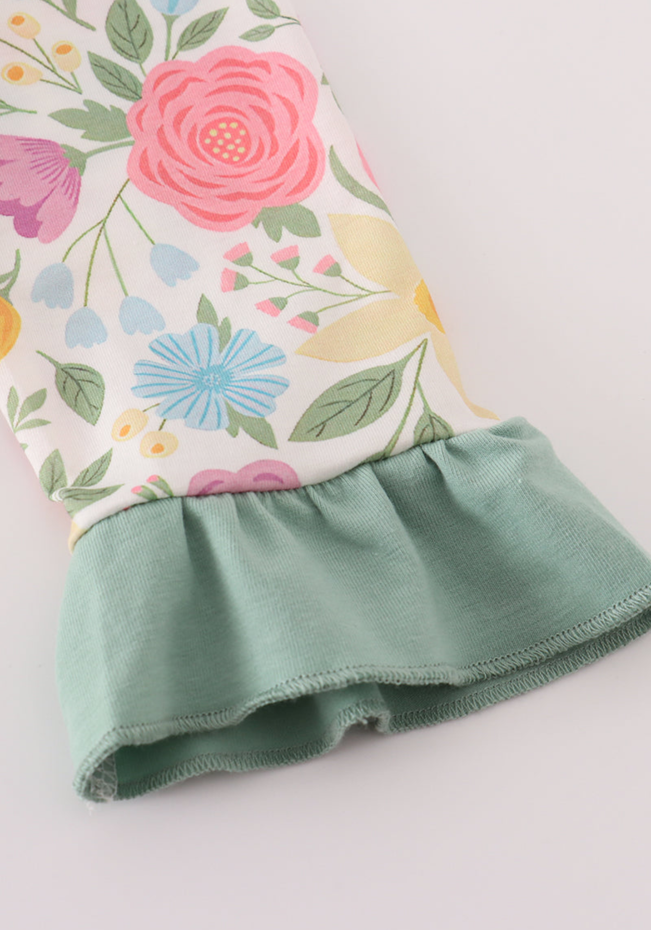 Green floral print dress