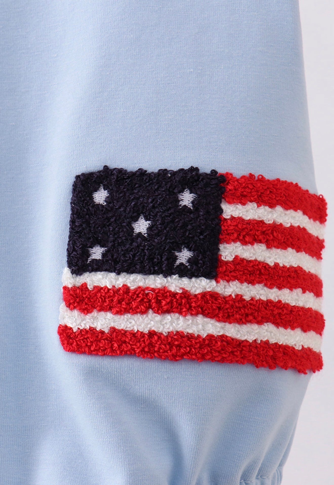Blue God Bless America flag french knot bubble