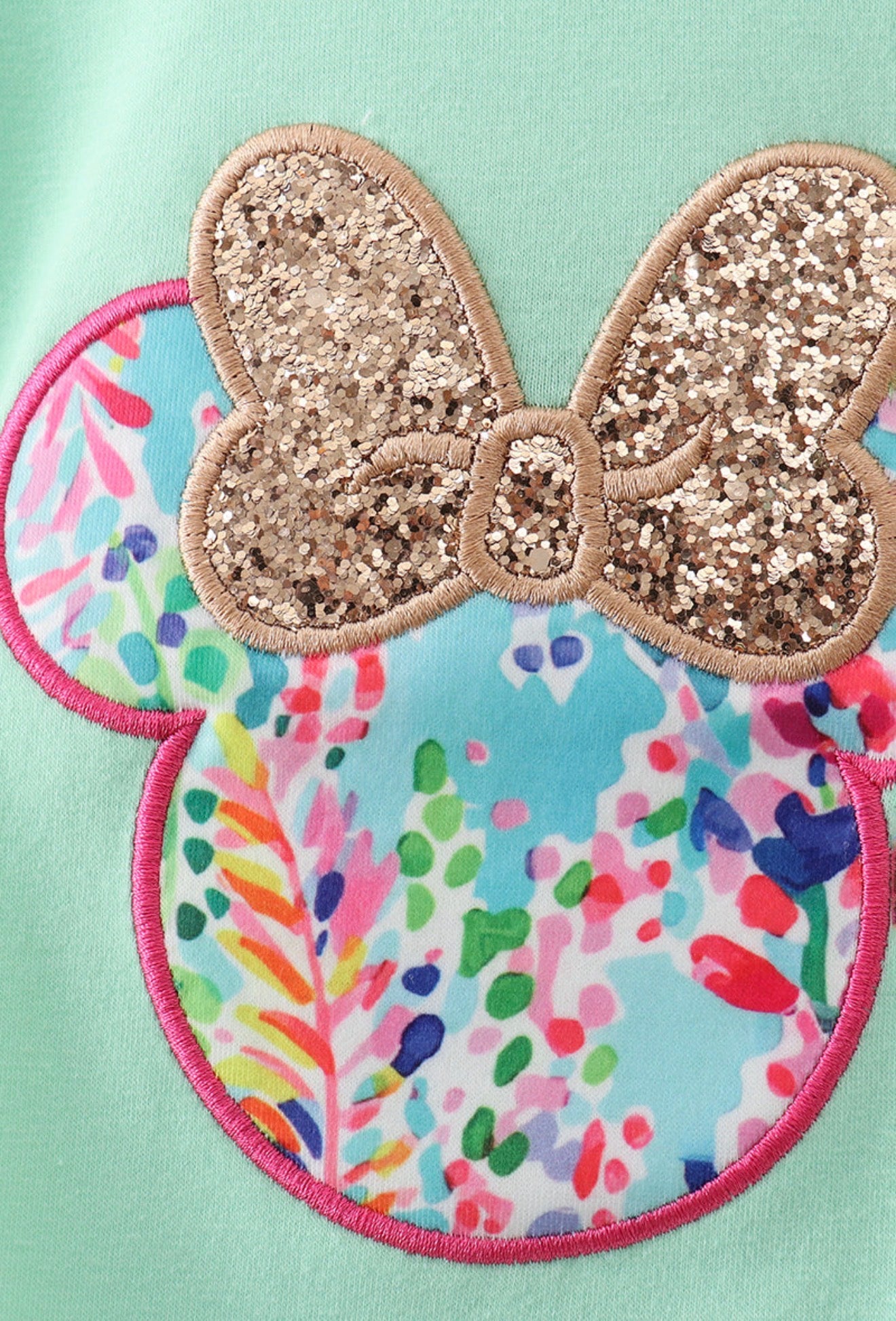 Mint character appliqué bubble