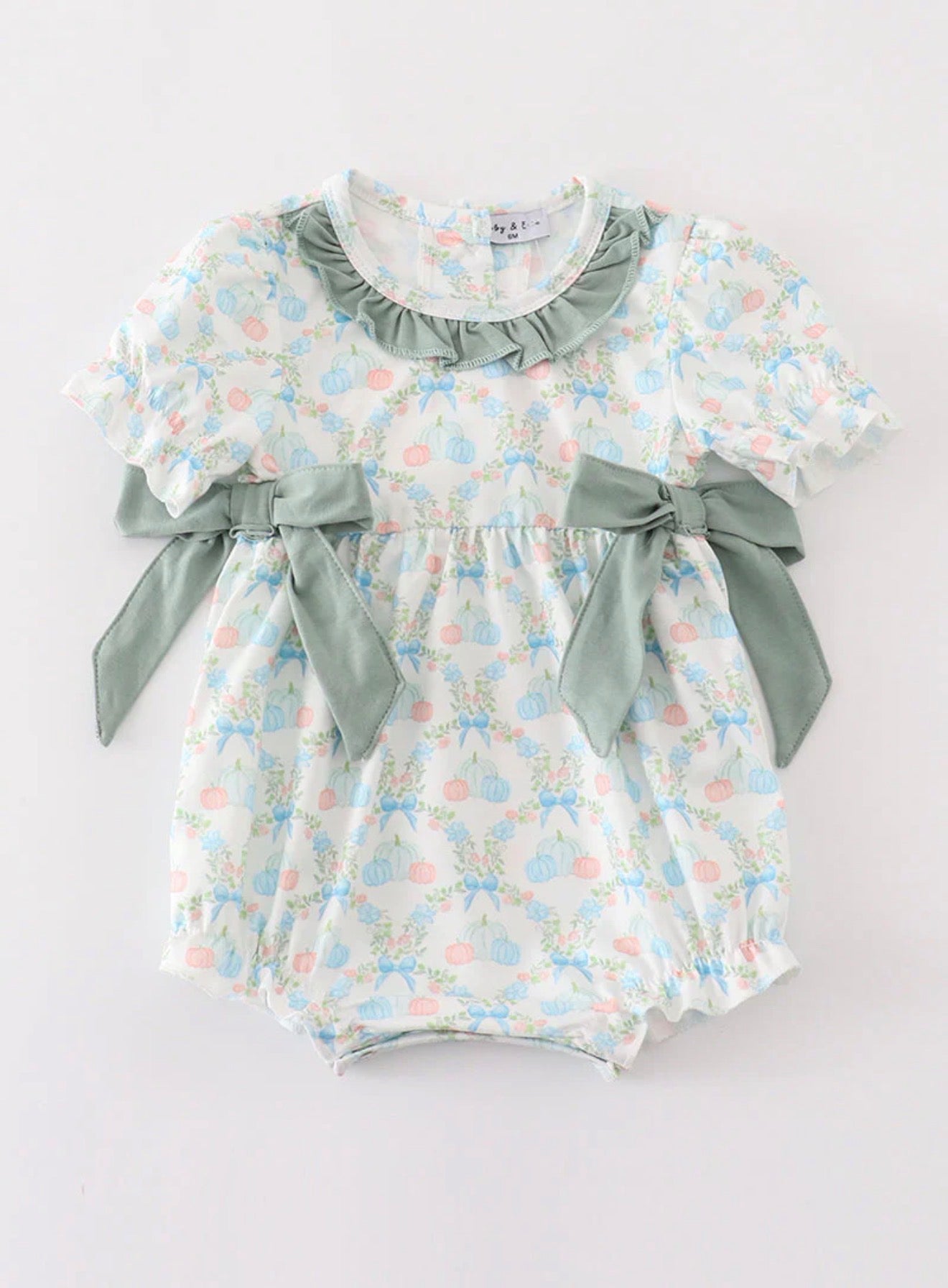 Green pumpkin print girl bubble