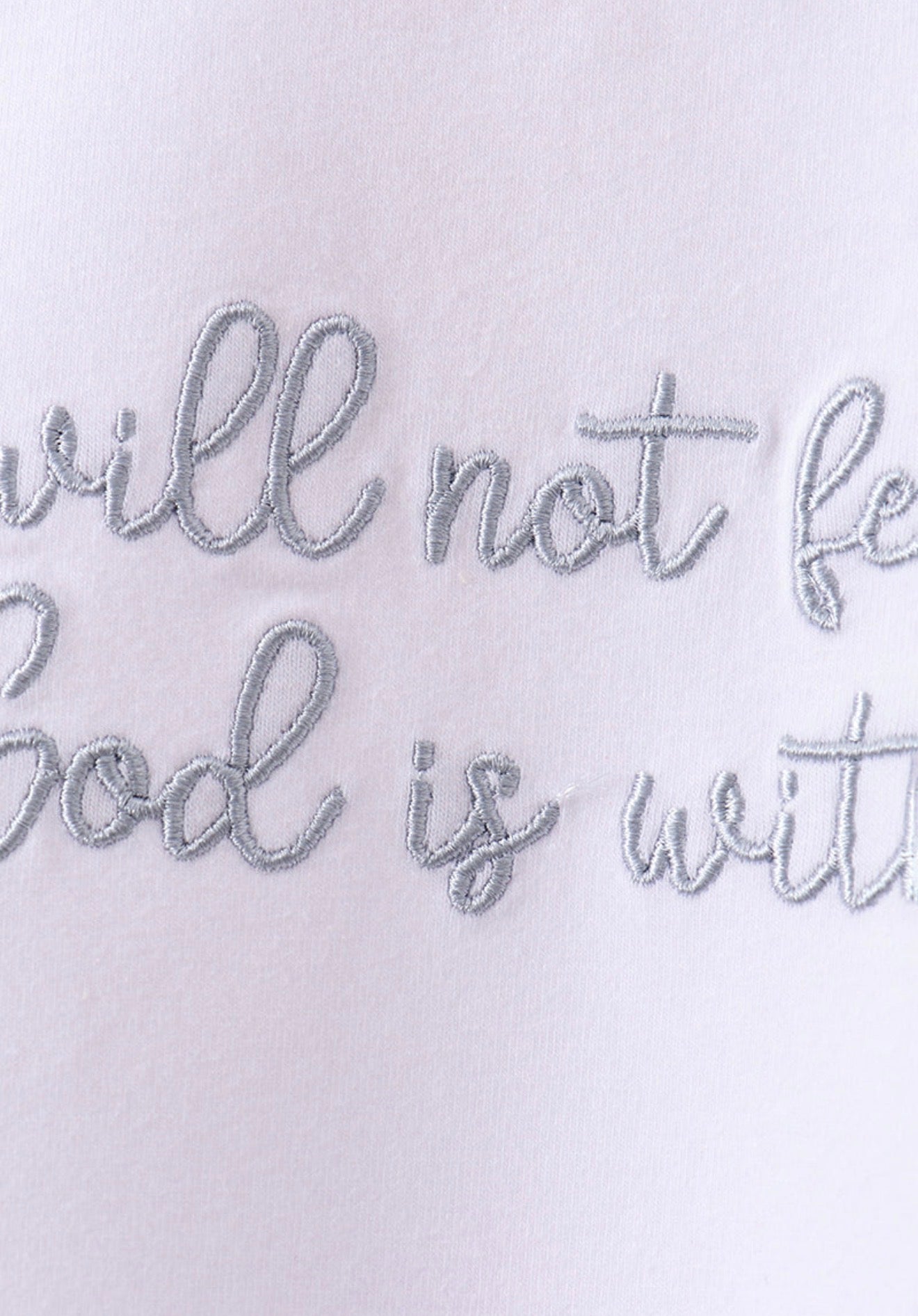 Blue Faith Quote Embroidered Shorts Set