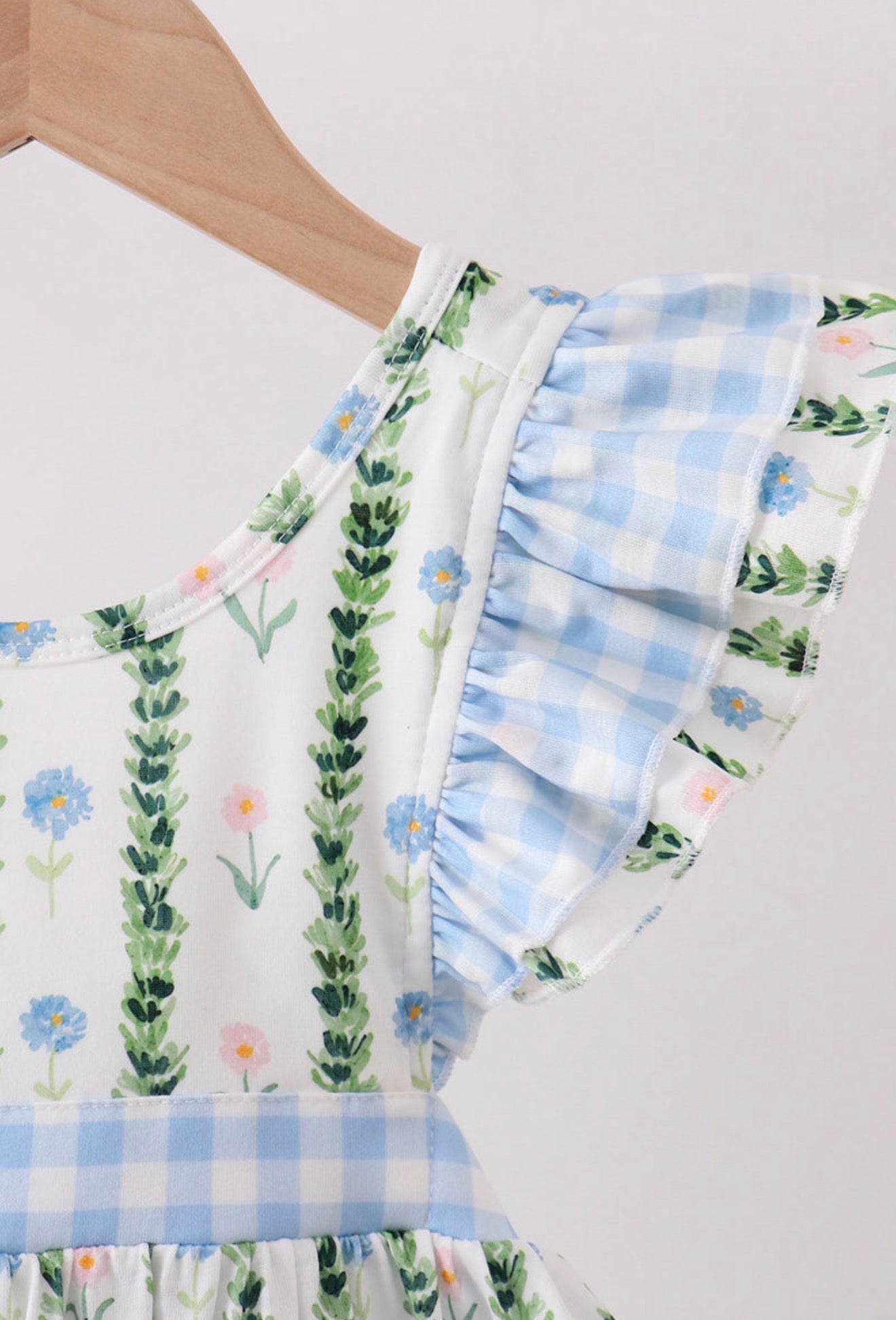 Green floral ruffle dress