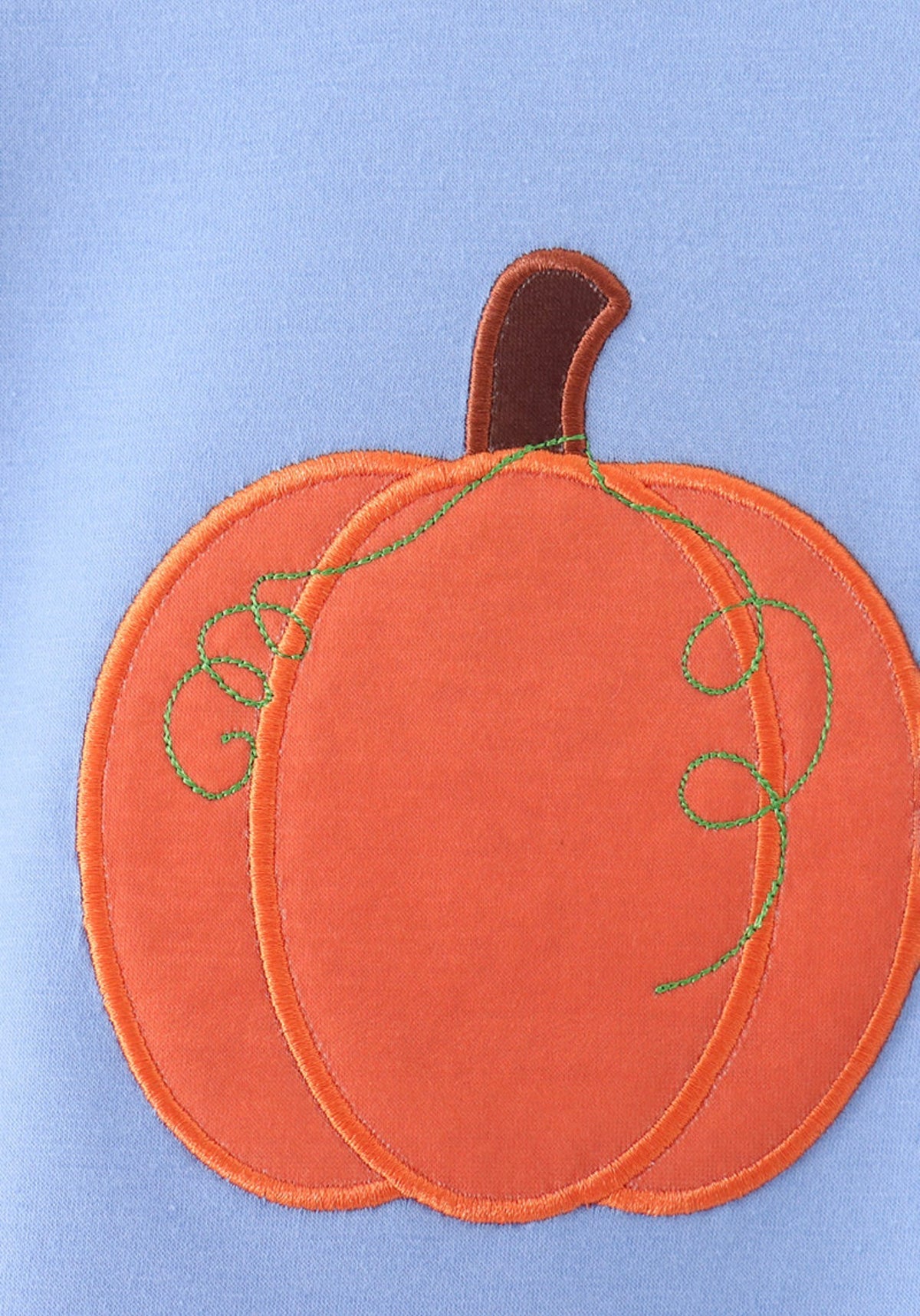 Blue pumpkin applique romper