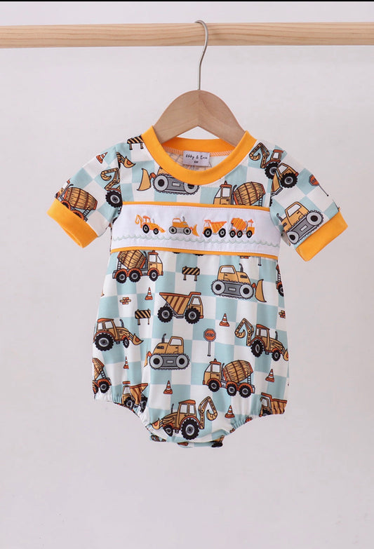 Construction vehicle embroidery bubble