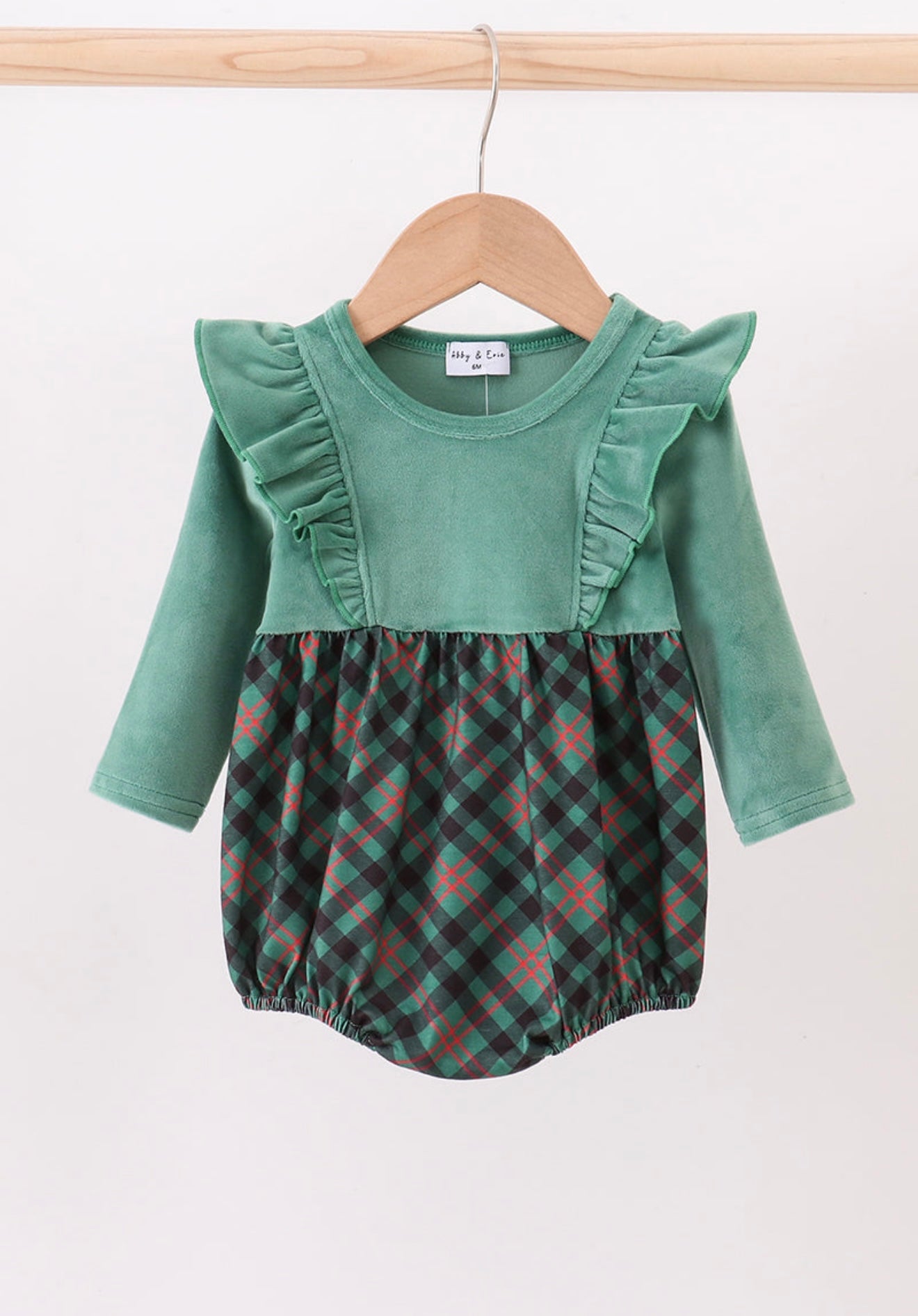 Forest Velvet Girl’s Ruffle Bubble