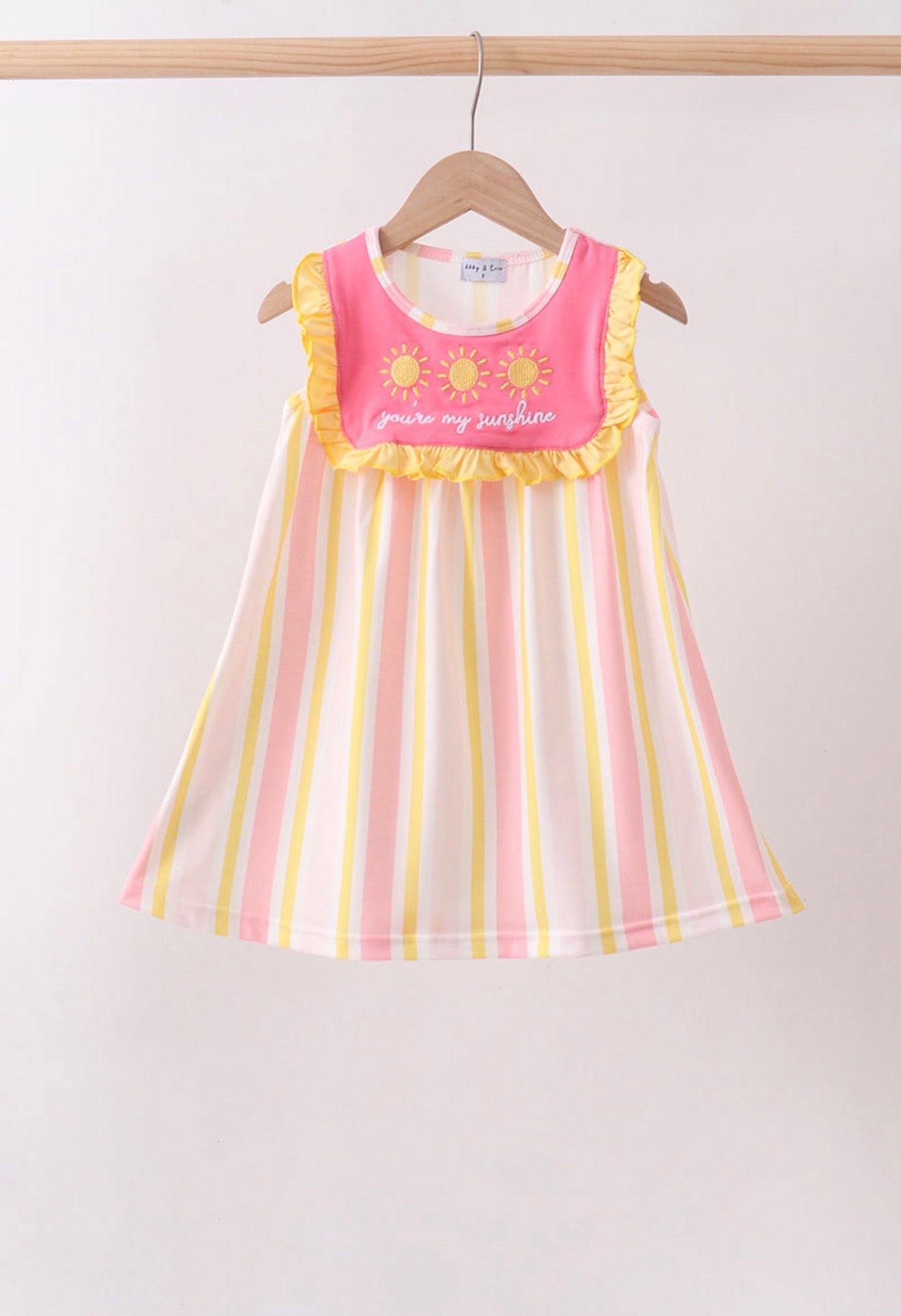You’re my sunshine embroidery stripe dress