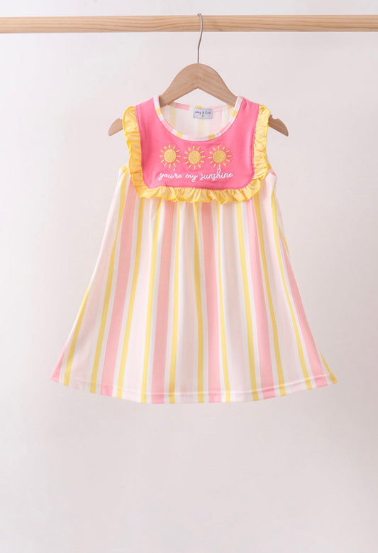 You’re my sunshine embroidery stripe dress