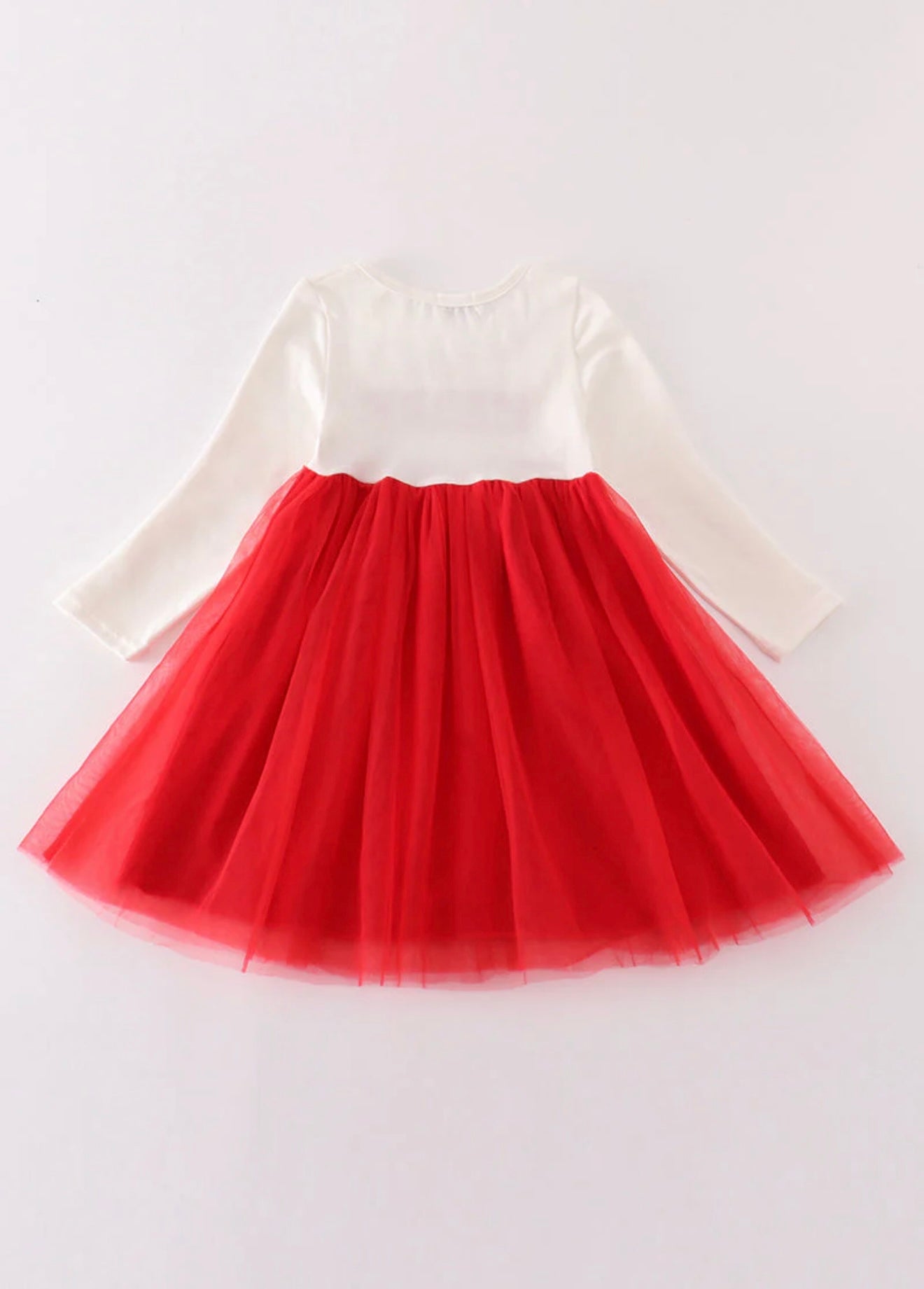Red Merry Christmas French Knot Girl Dress