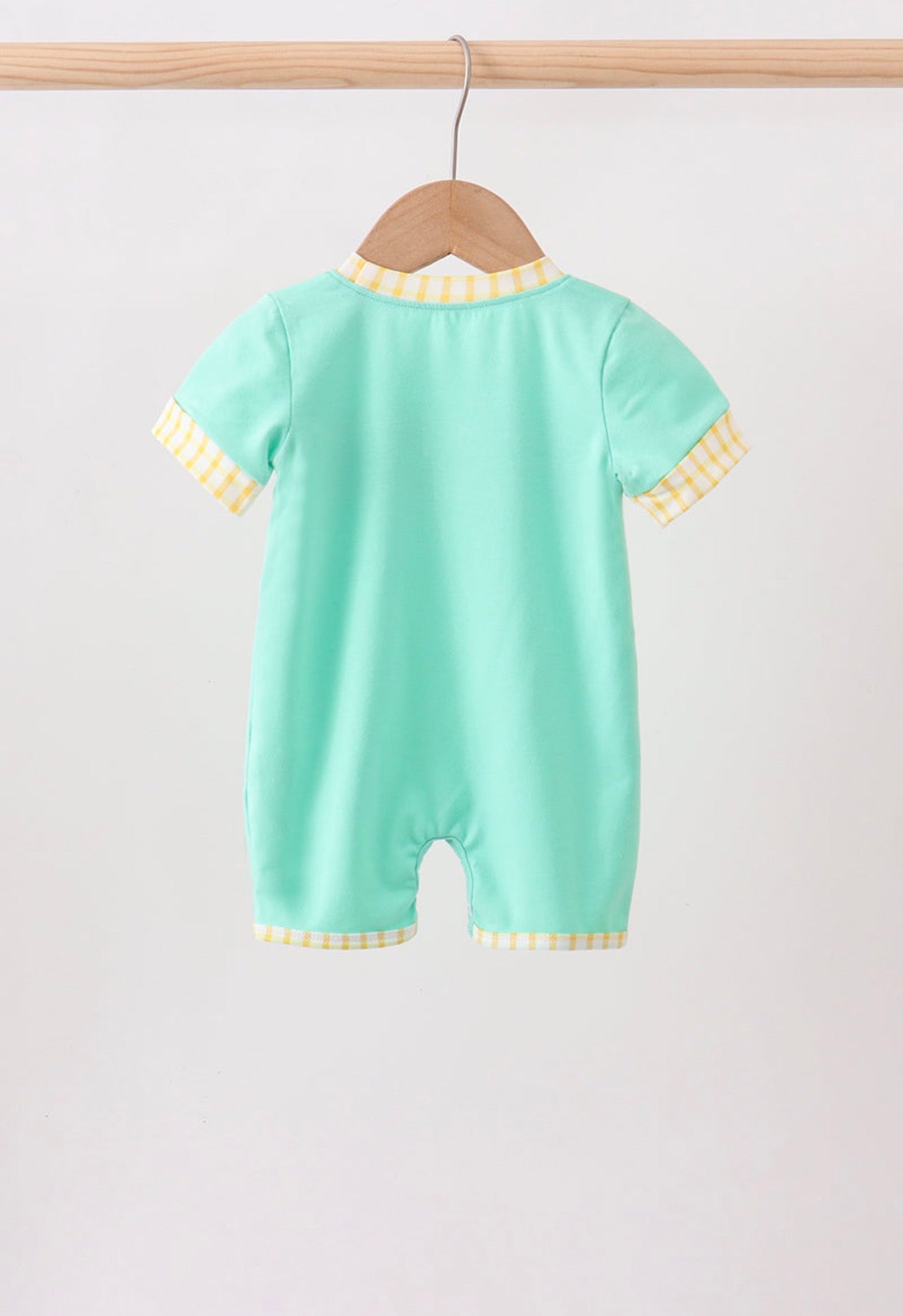 Mint Honey Bear Embroidered Romper