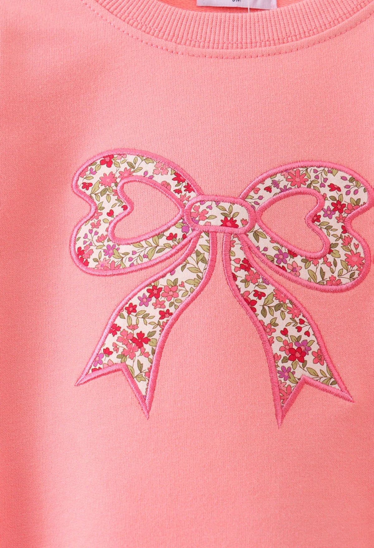 Pink Floral Bow Embroidery Bubble