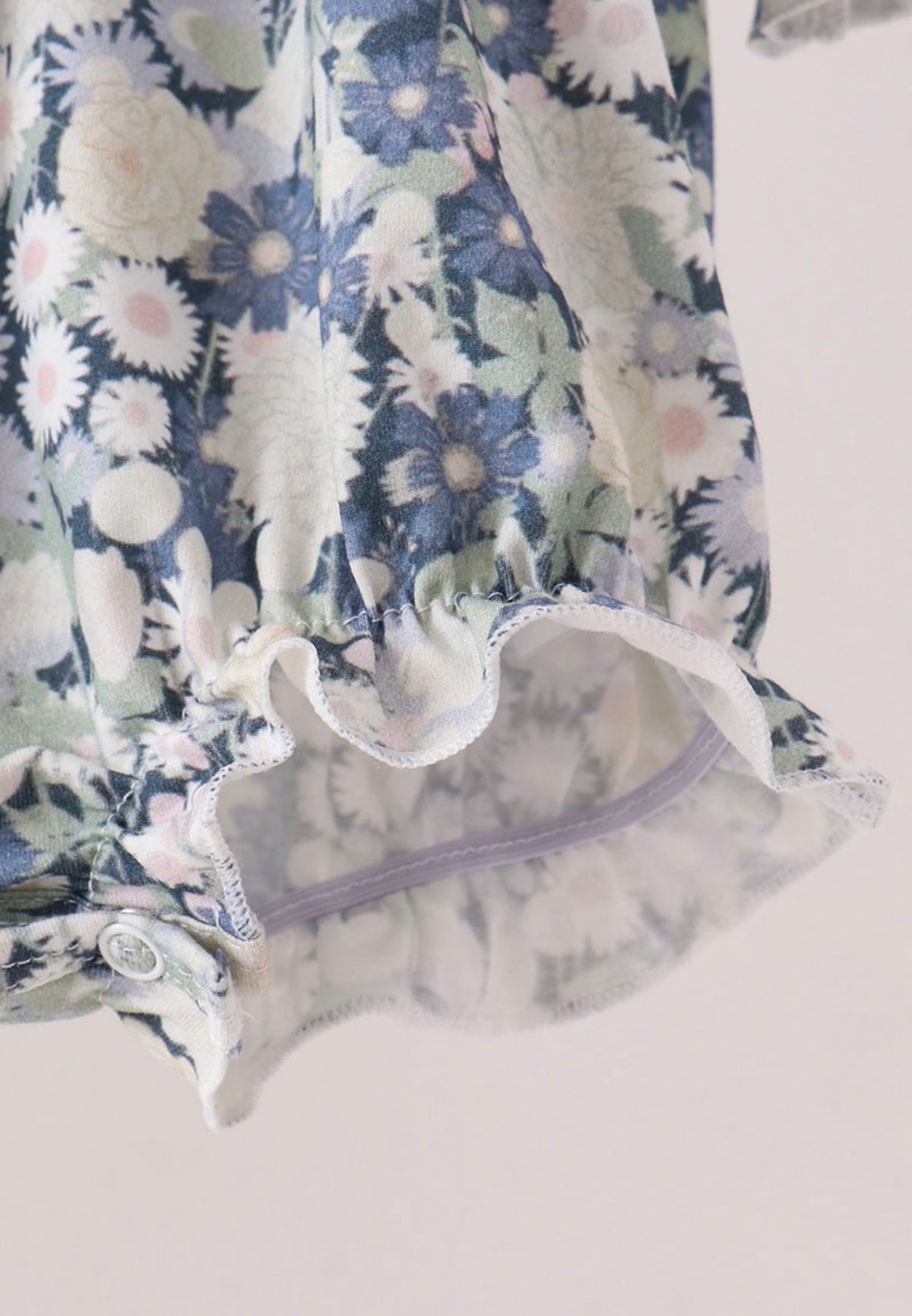 Vintage Floral Smocked Ruffle Bubble