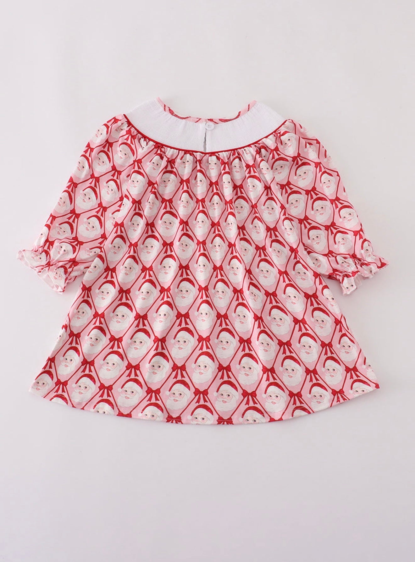 Red Santa Claus Smocked Dress ￼