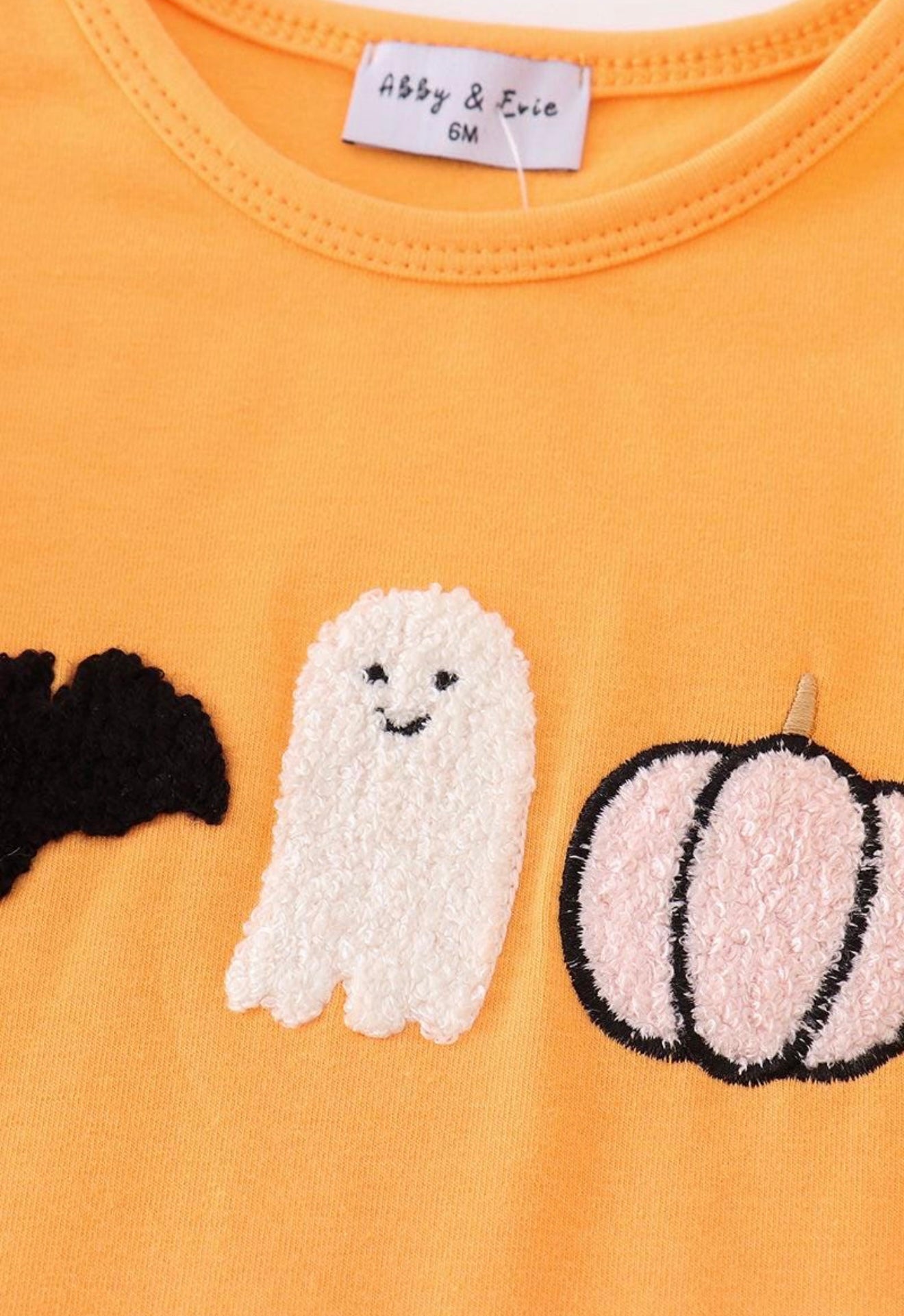 Orange Halloween ghost pumpkin girl romper