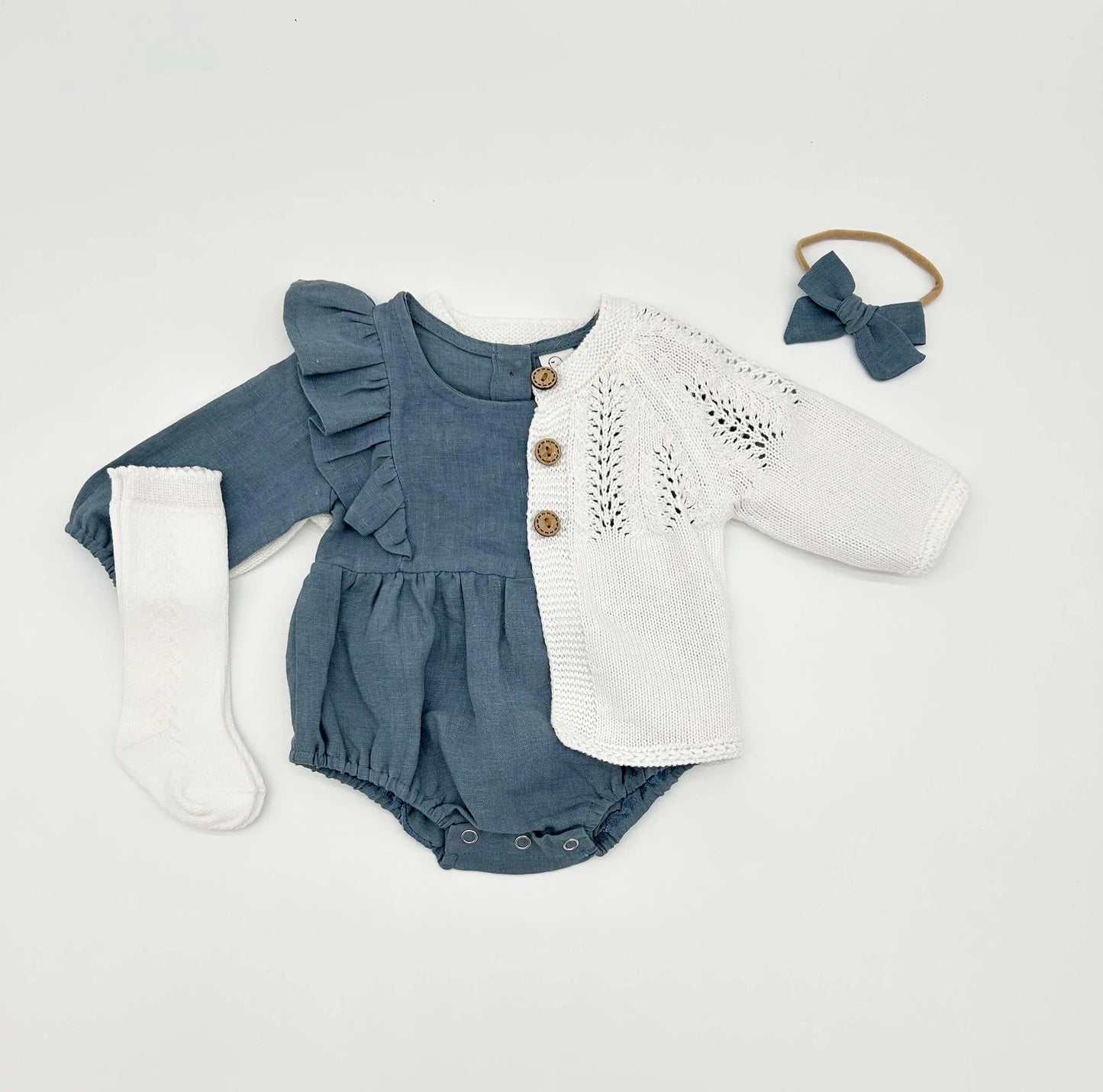 Gabriella Longsleeve Romper with Bow