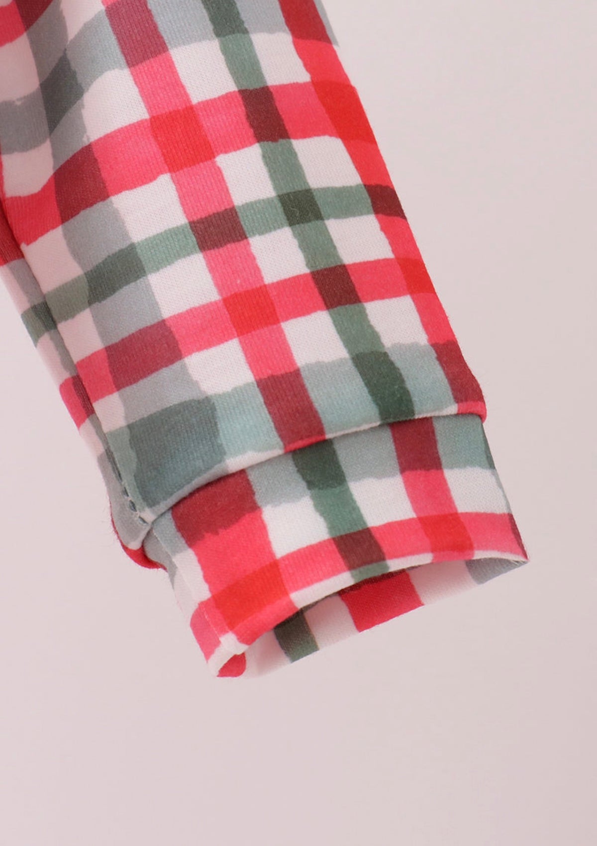 Green merry christmas embroidery plaid romper