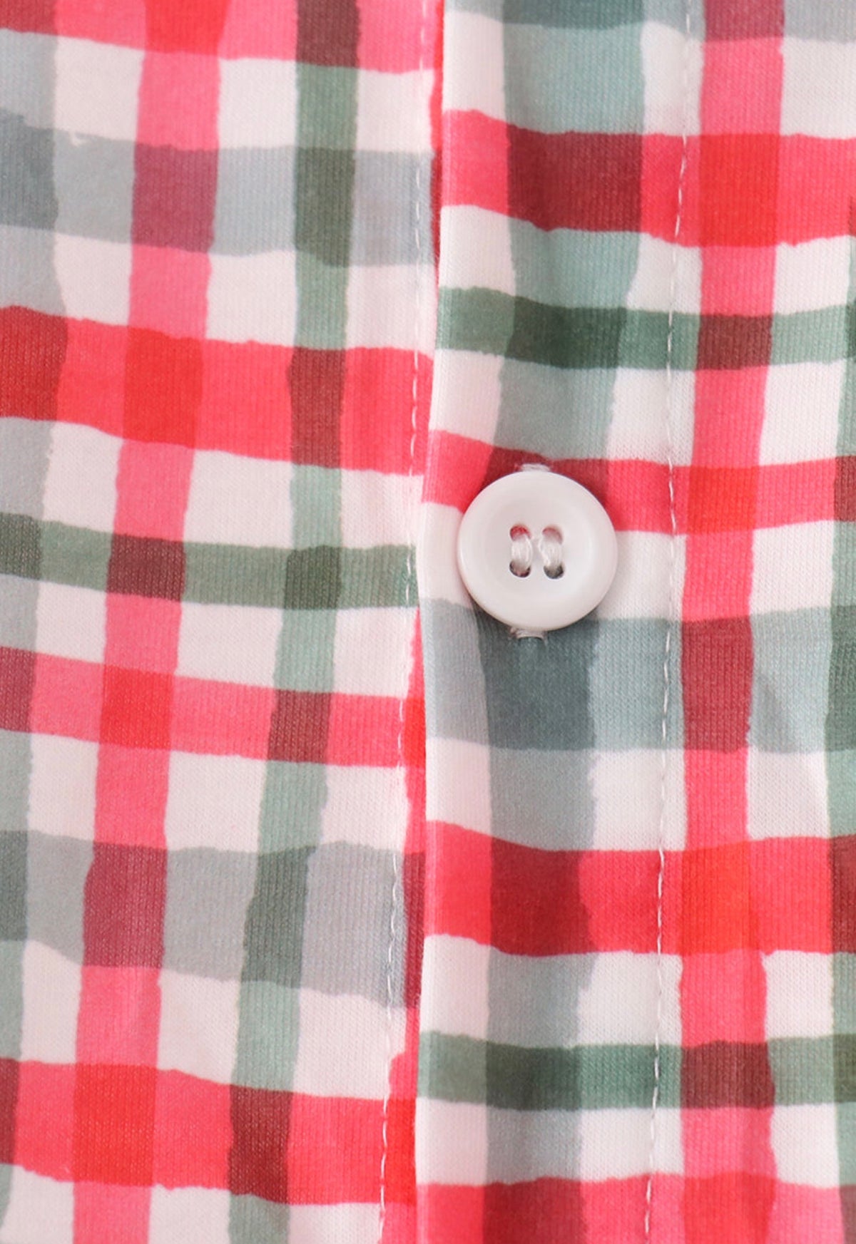 Red plaid pocket button down shirt