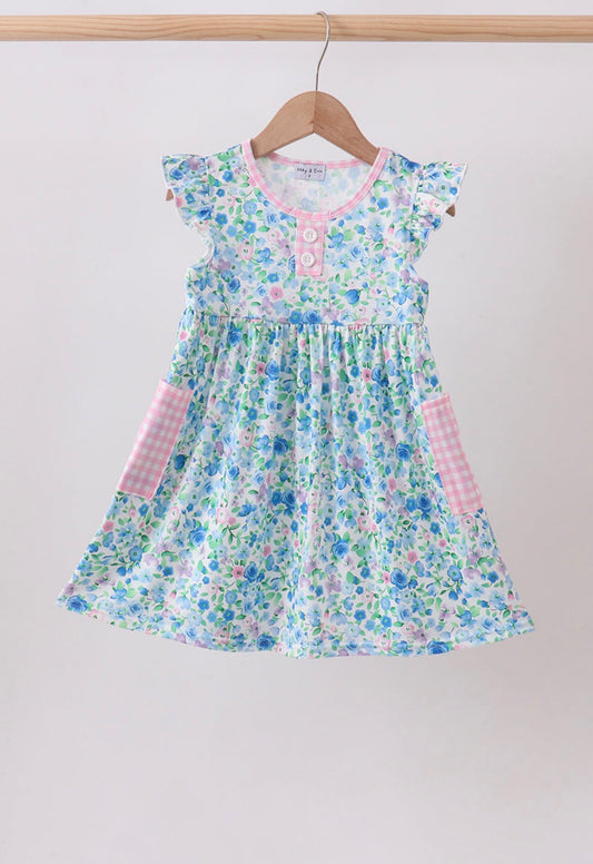 Blue floral dress