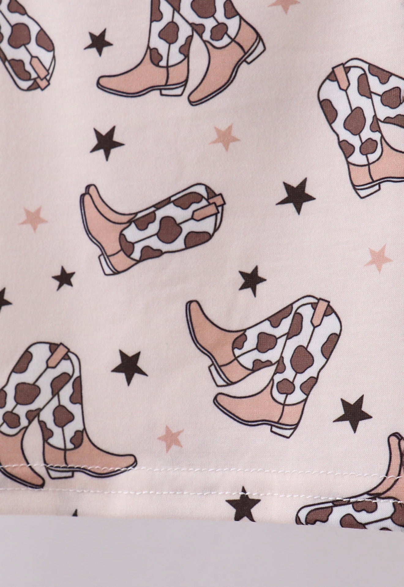 Western cowboy boots smocked shorts set