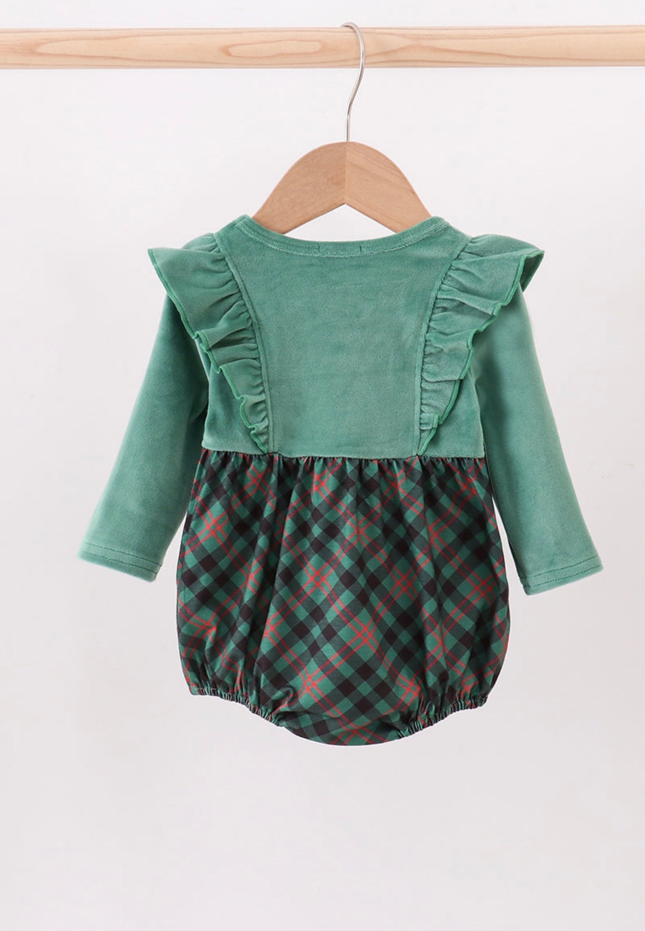 Forest Velvet Girl’s Ruffle Bubble