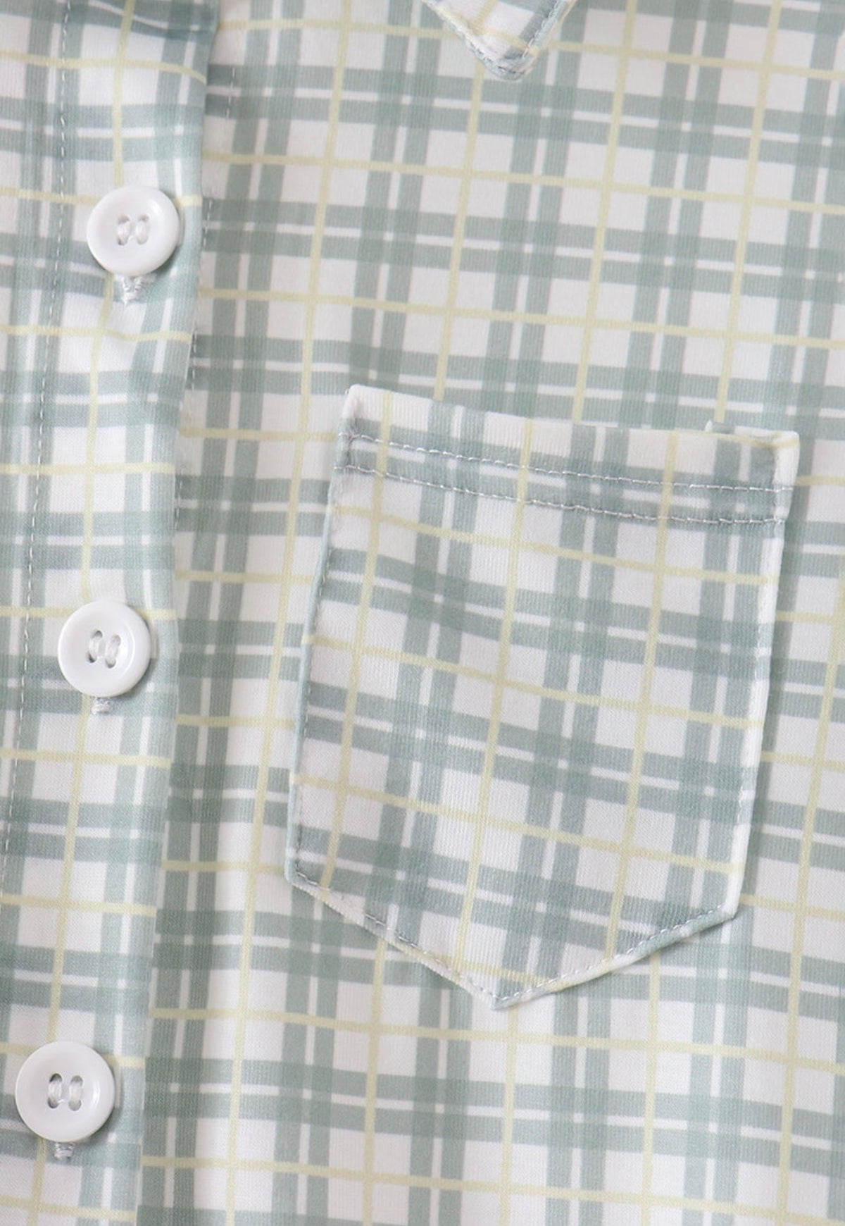 Sage plaid pocket button down shirt