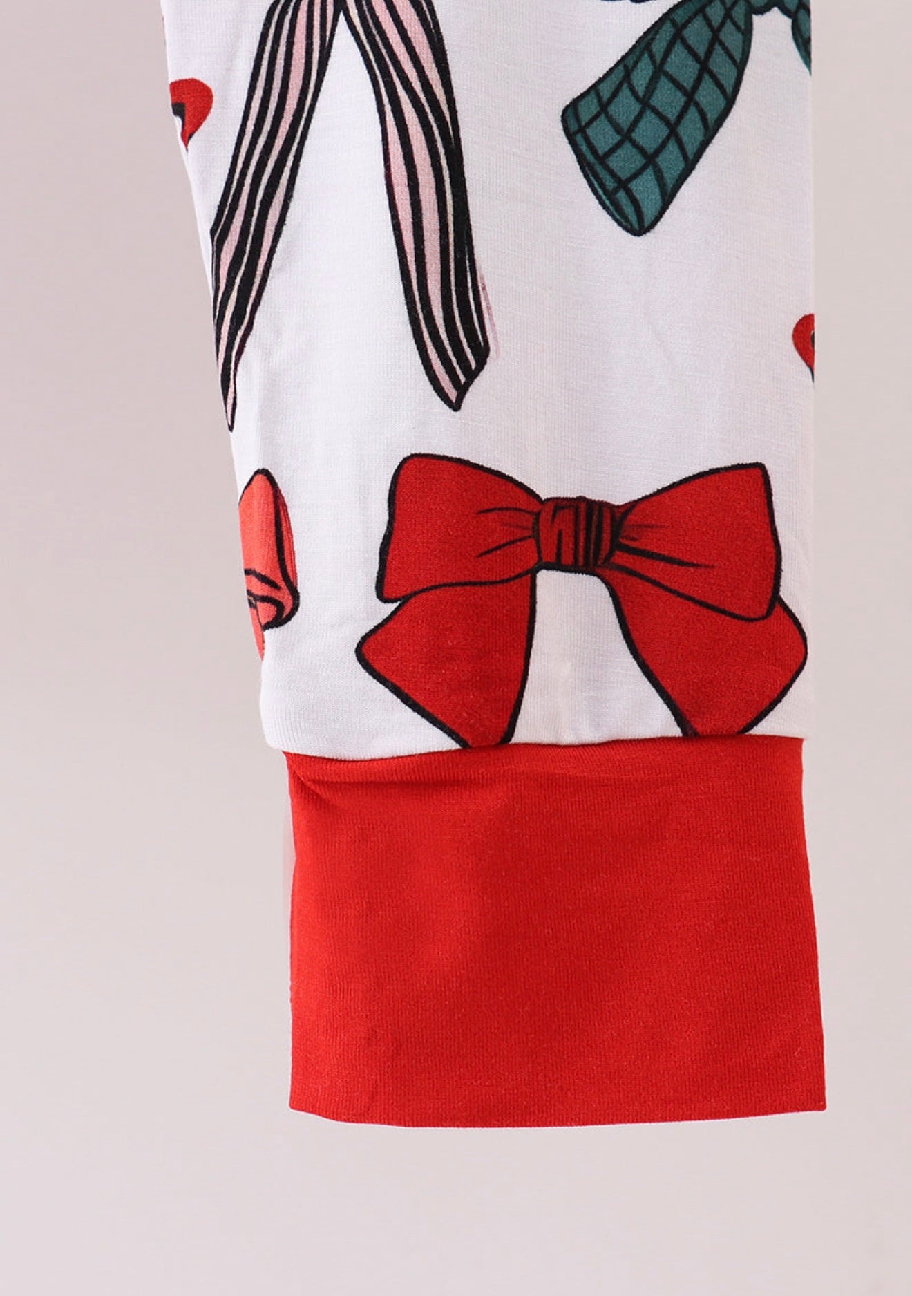 Red Bow Bamboo Girl Pajamas Pants Set