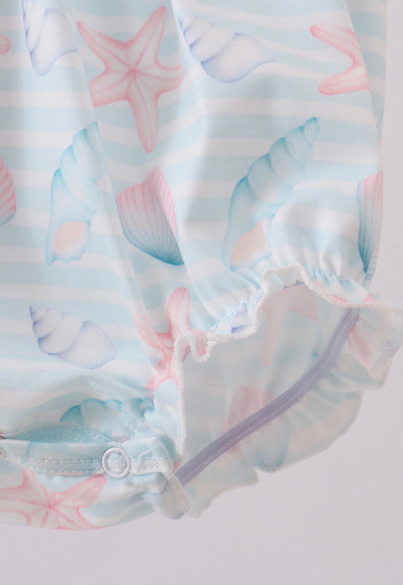 Pink shell starfish embroidery bow bubble
