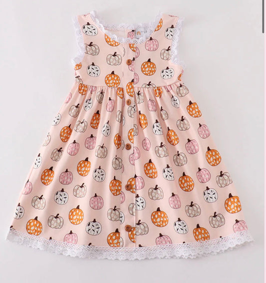 Pink pumpkin girl dress