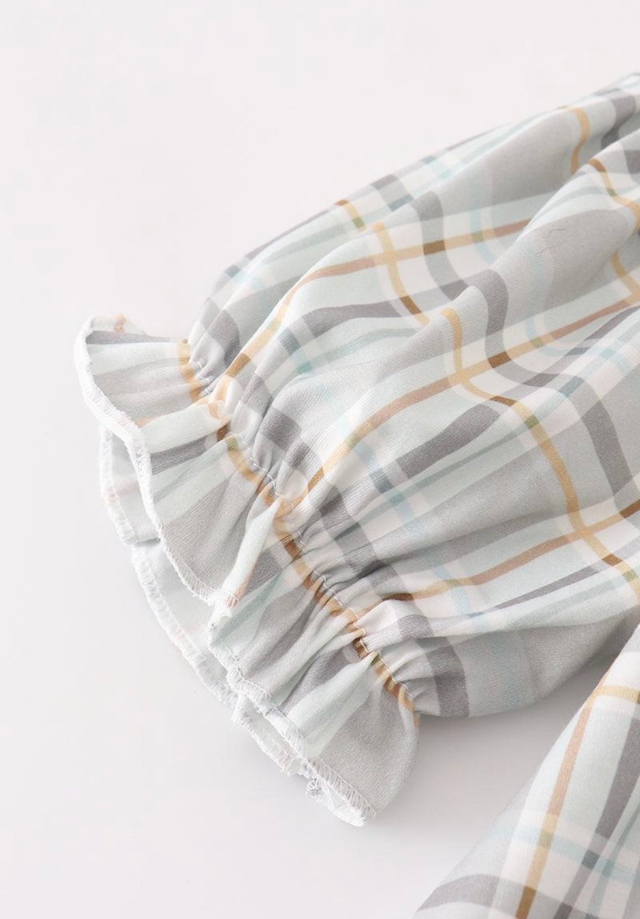 Pumpkin French knot plaid girl set