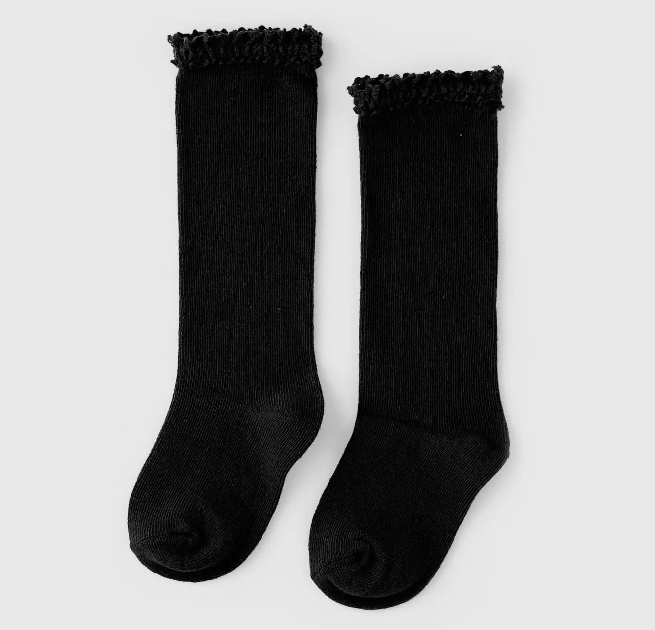 Black Lace Top Knee High Socks