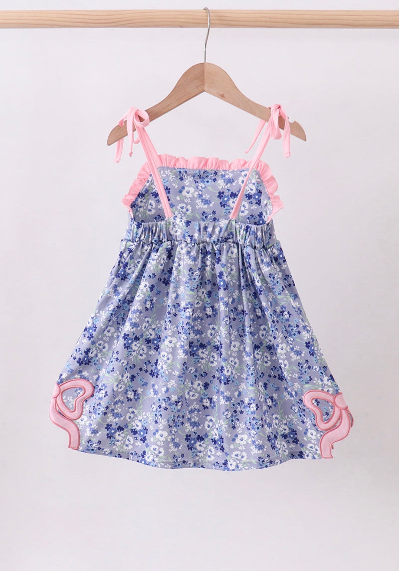 Blue floral bow dress