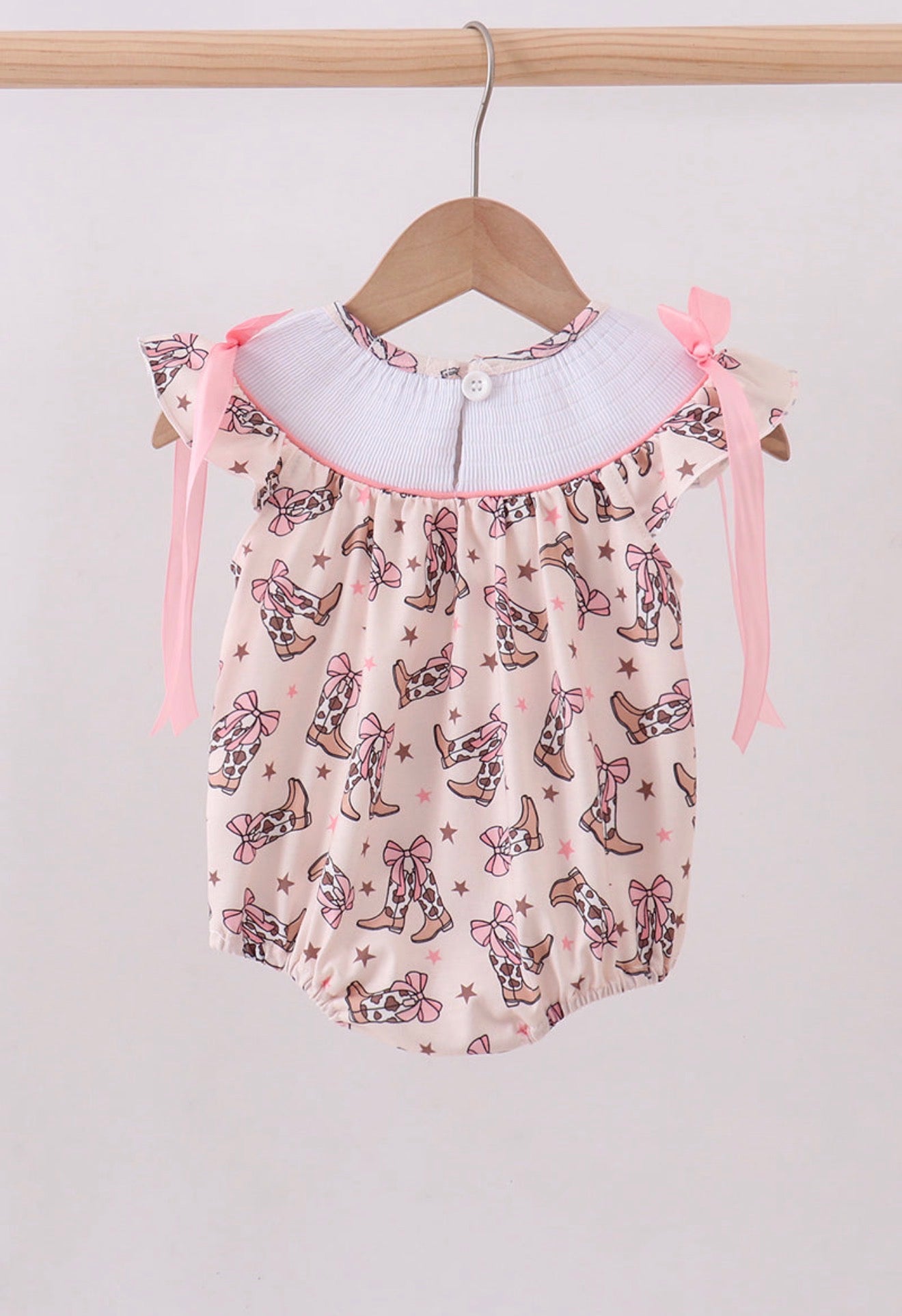 Western cowgirl boots smocked bubble