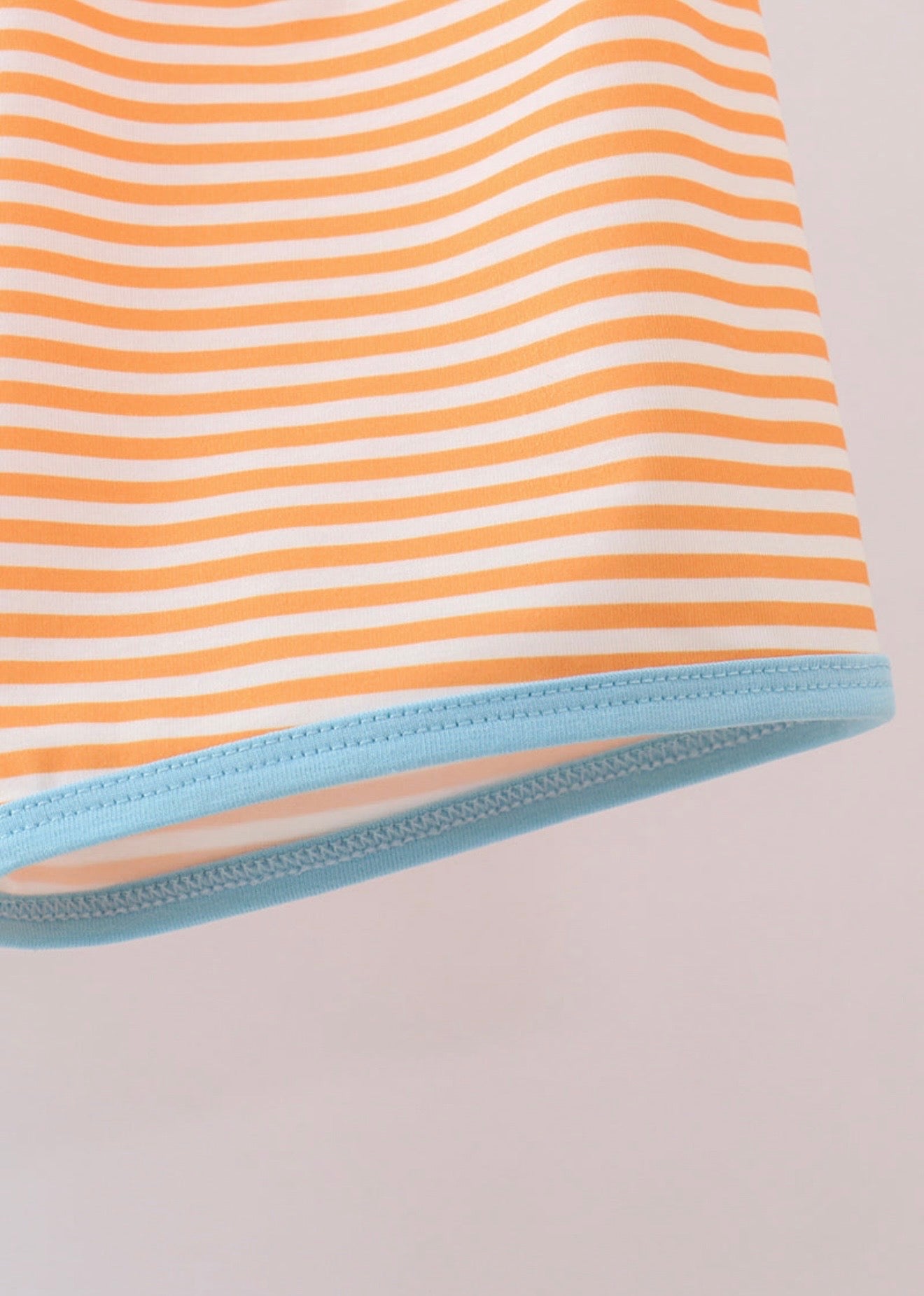 Blue marine embroidery stripe shorts set